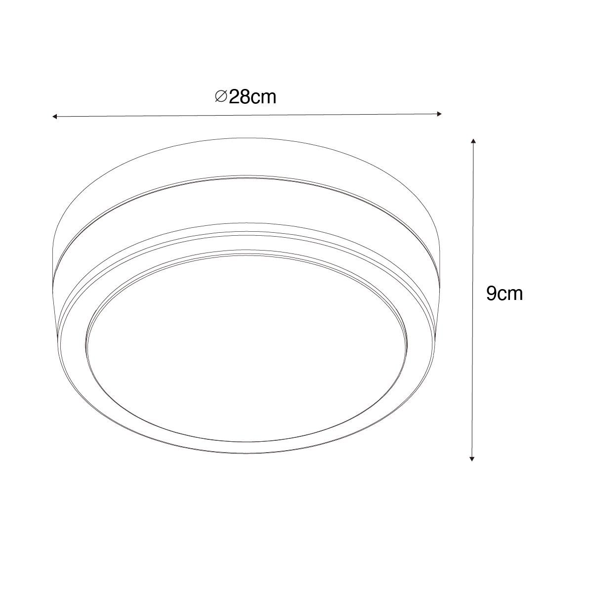 QAZQA Moderne plafondlamp staal 28 cm IP44  - Flavi