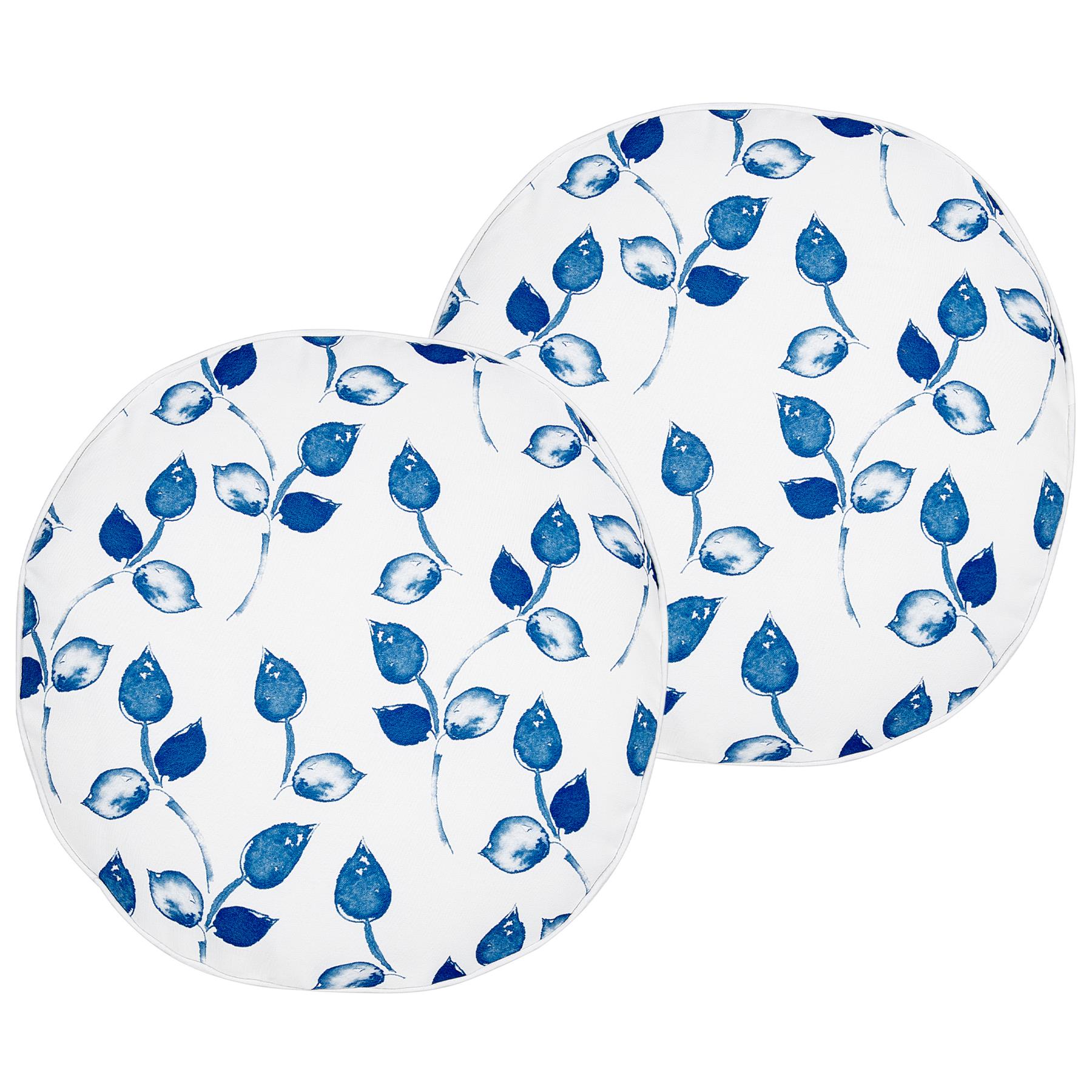 Beliani - TORBORA - Sierkussen set van 2 - Blauw|Wit - Polyester
