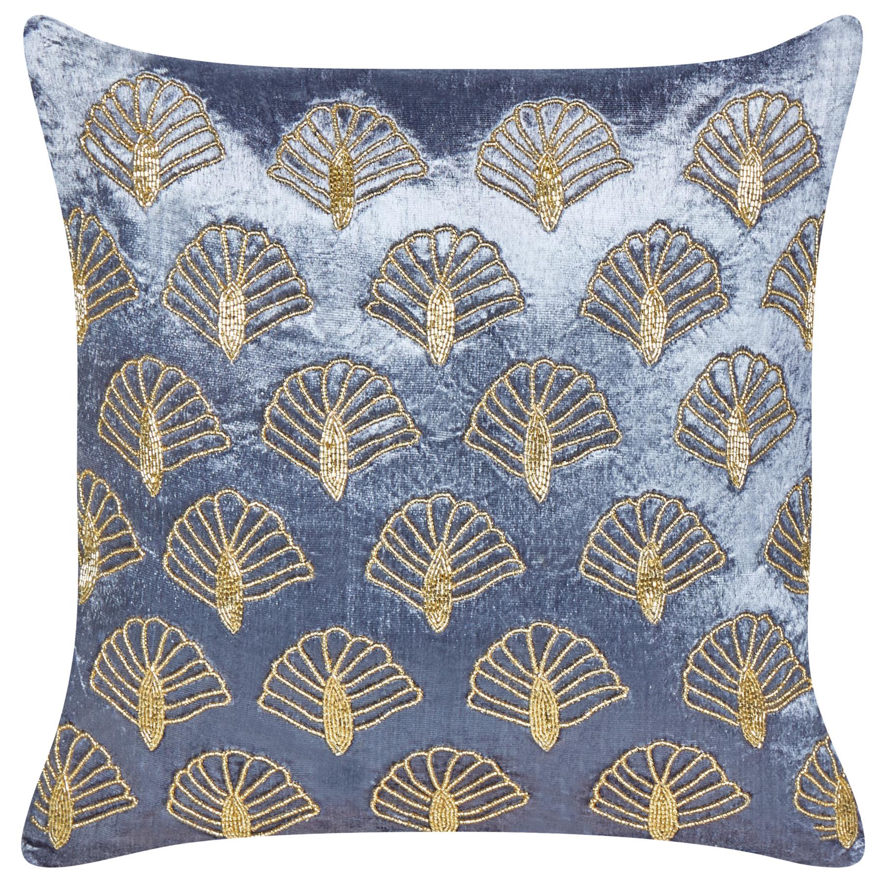 Beliani-PANDOREA-Sierkussen set van 2-Paars|Goud- 45 x 45 cm-Fluweel