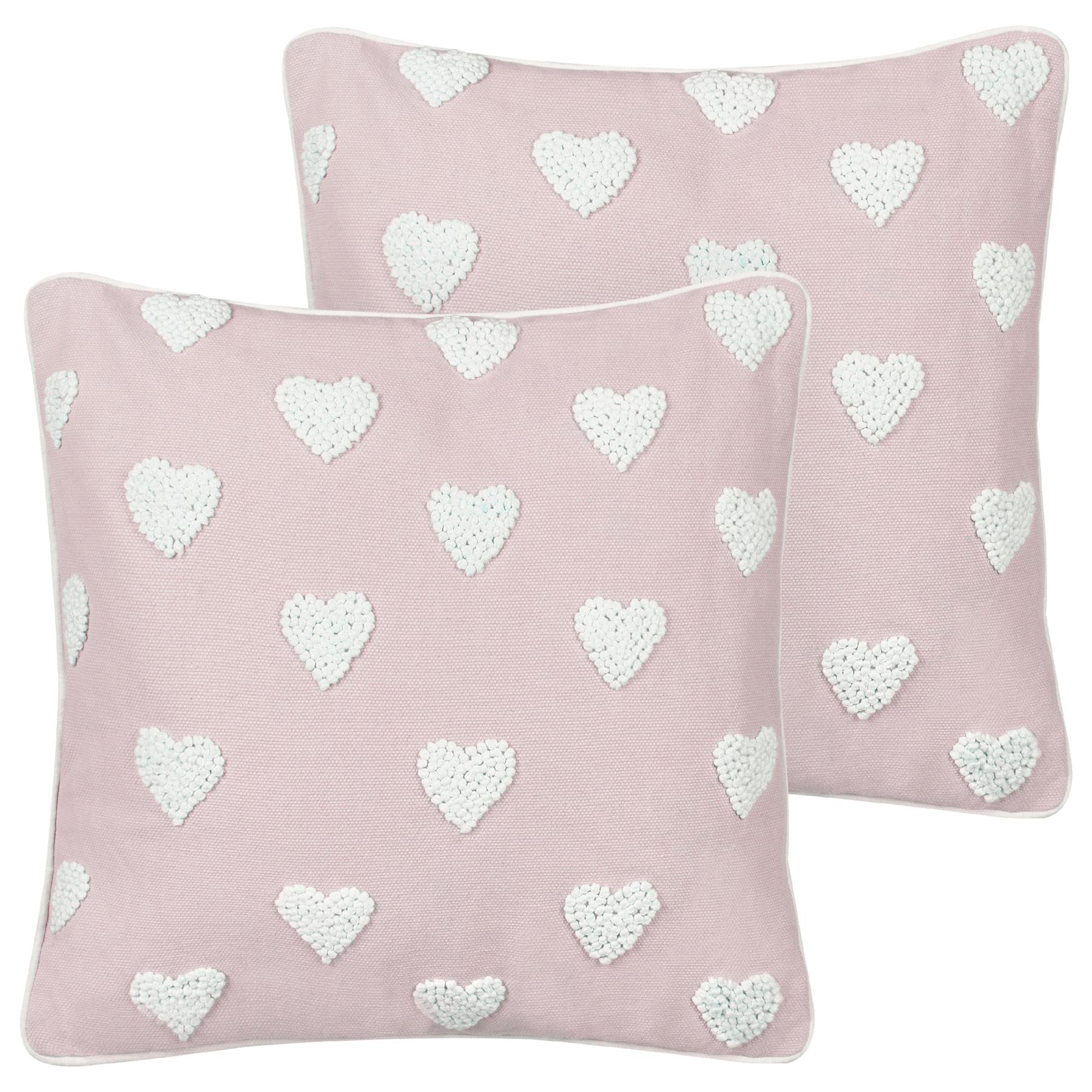 Beliani - GAZANIA - Sierkussen set van 2 - Roze - 45 x 45 cm - Katoen
