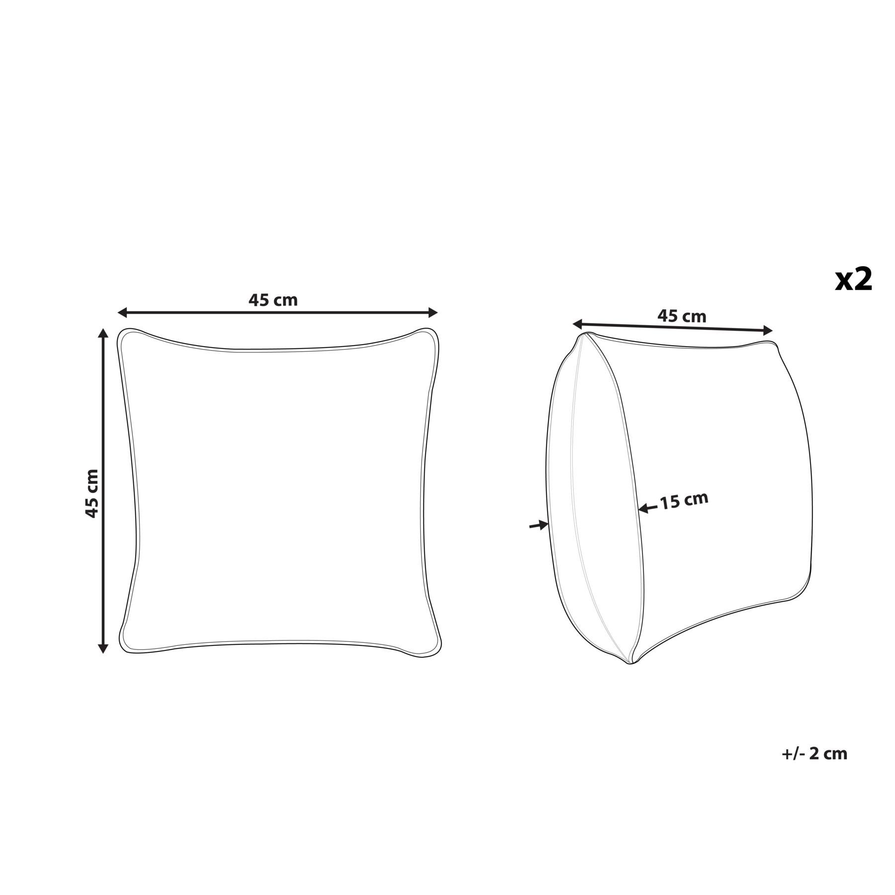 Beliani-LIVISTONA-Sierkussen set van 2-Wit|Grijs-45 x 45 cm-Katoen