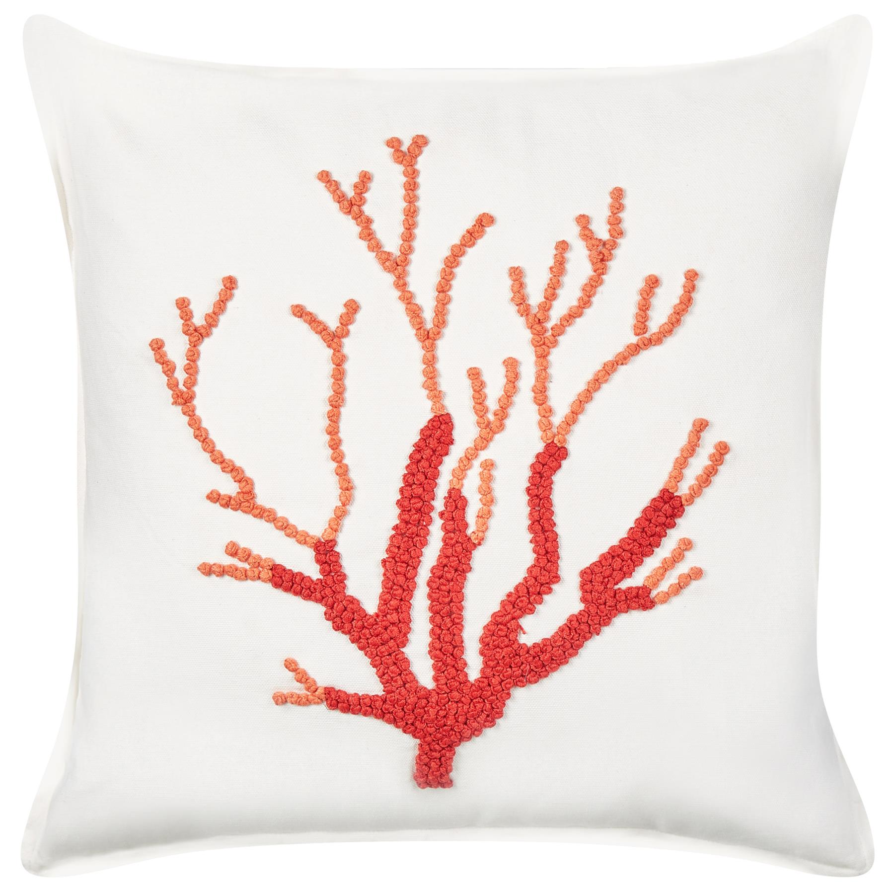 Beliani - CORALIUM - Sierkussen set van 2 - Wit- 45 x 45 cm - Katoen