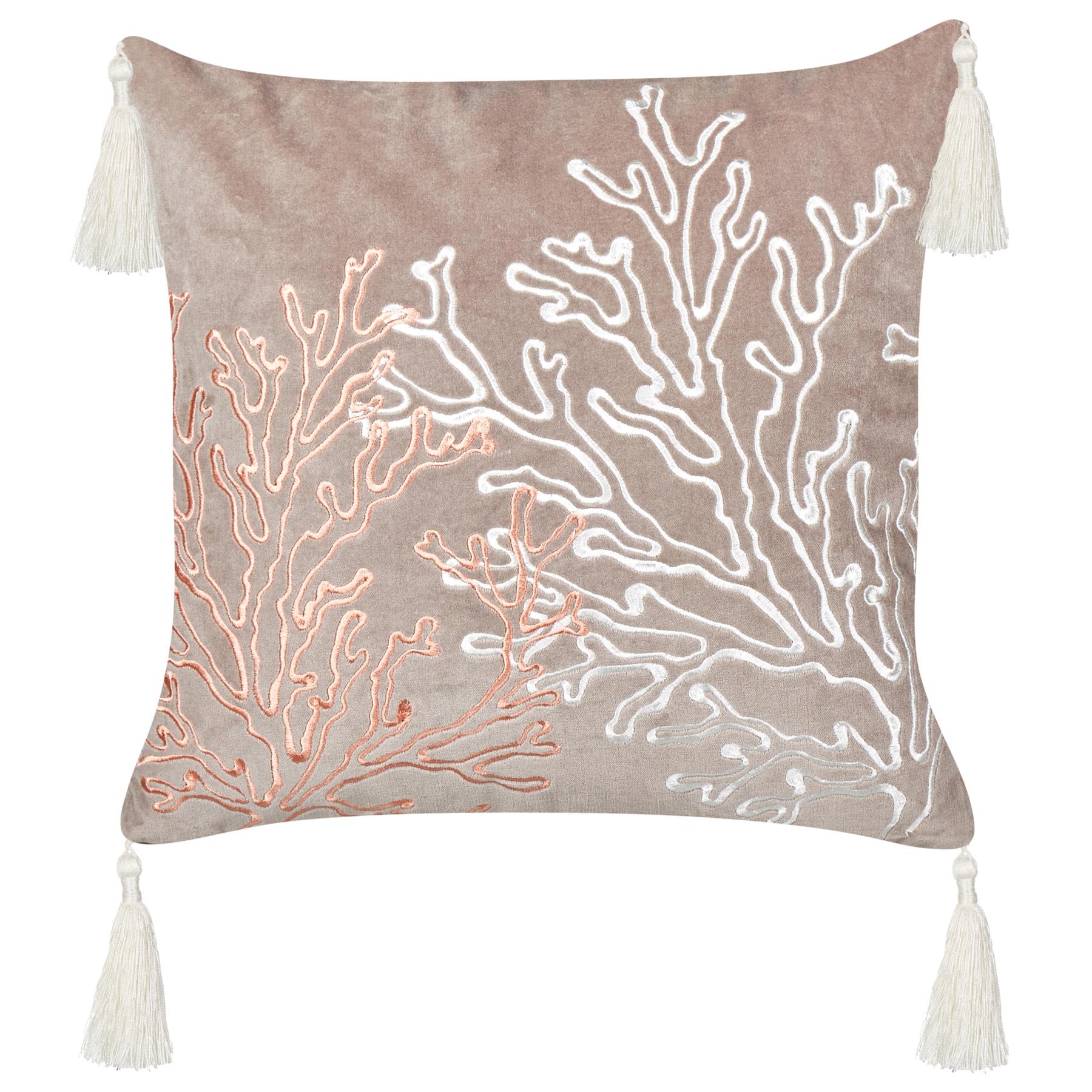 Beliani - MAZZAELLA - Sierkussen - Taupe - 45 x 45 cm - Fluweel