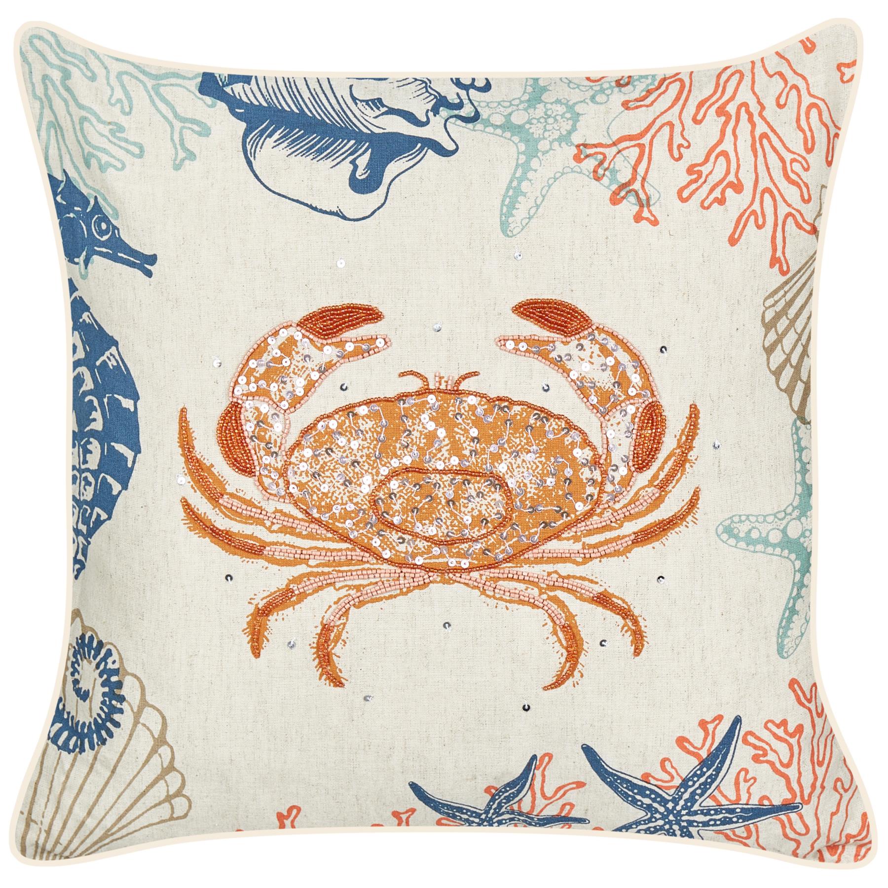 Beliani-SARGASSUM-Sierkussen set van 2-Beige-45 x 45 cm-Linnen