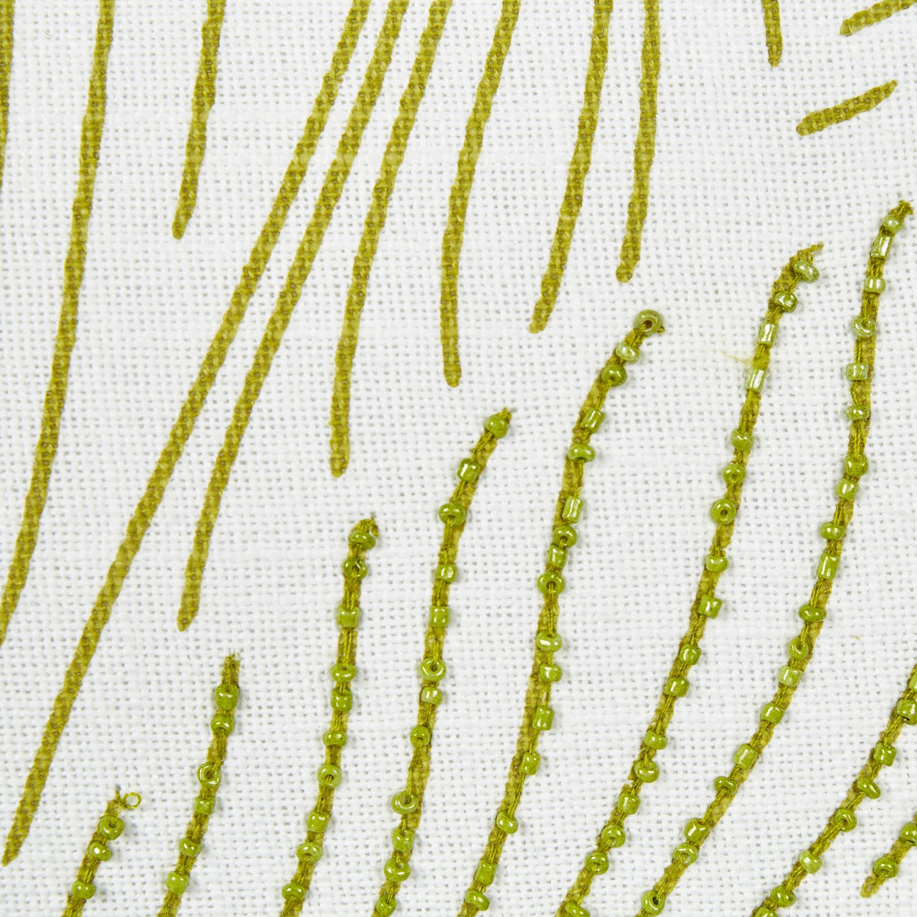 Beliani - SPANDOREA - Sierkussen - Wit|Groen - 30 x 50 cm - Katoen