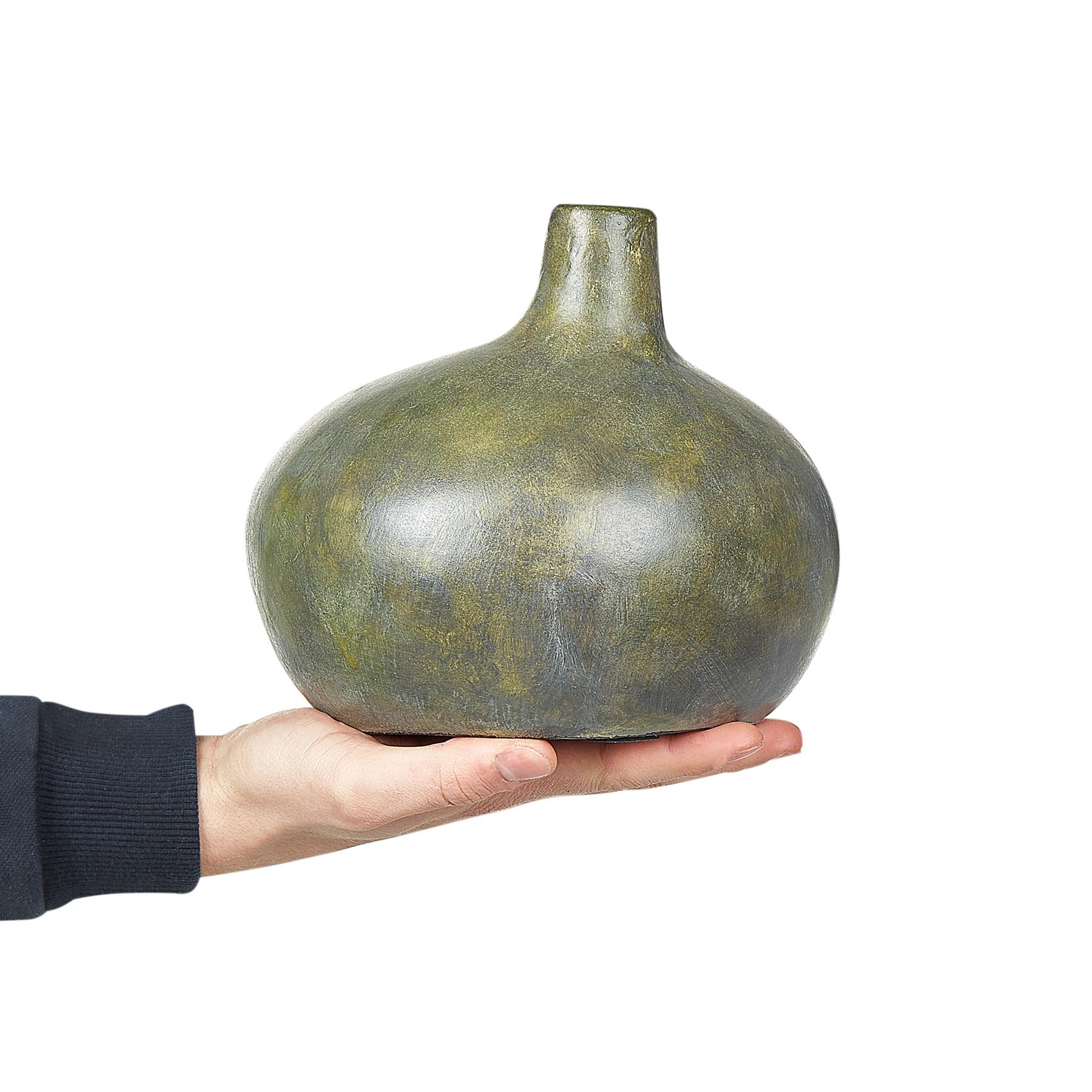 Beliani - KLANG - Decoratieve vaas - Grijs|Goud - Terracotta