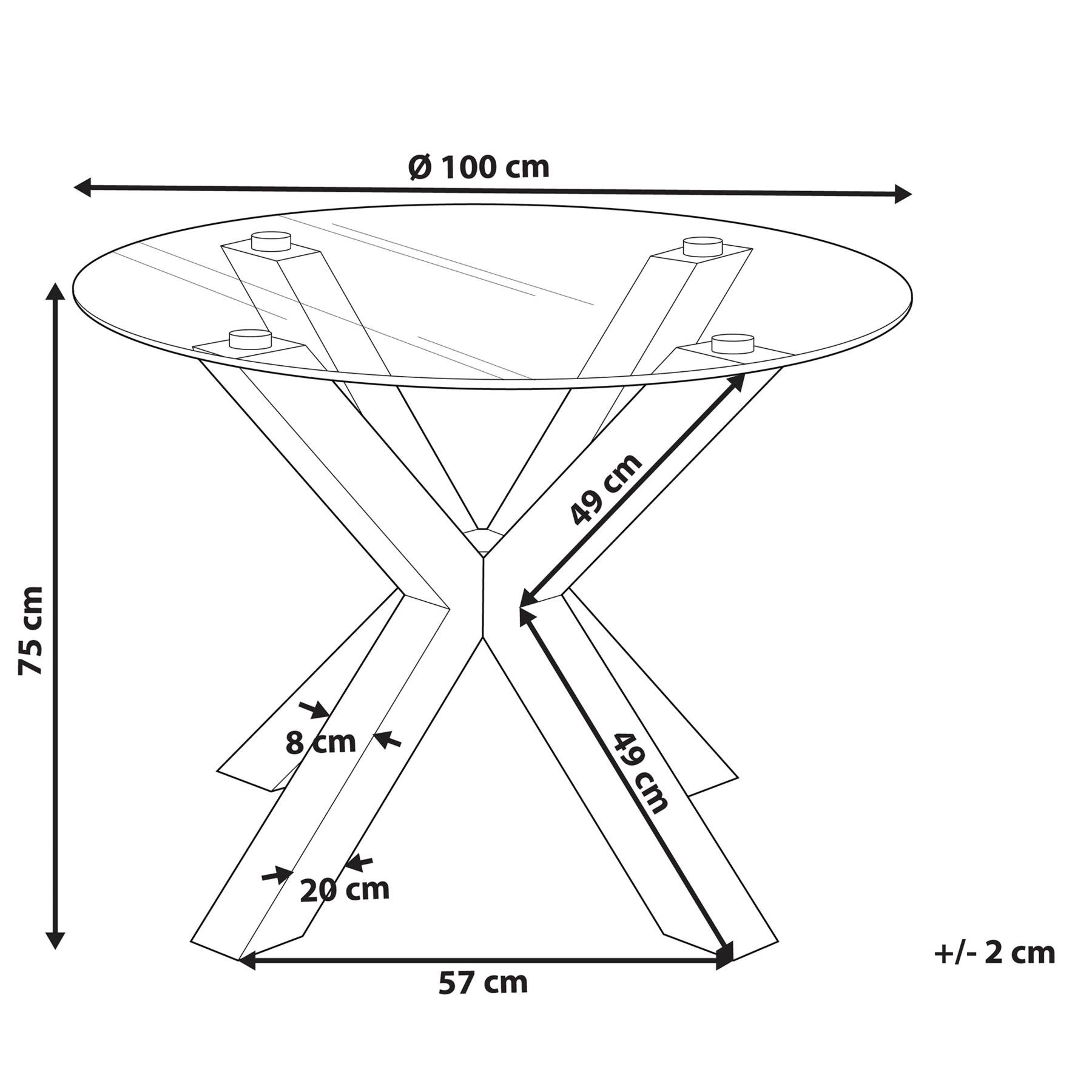 Beliani - OTIUM - Eettafel - Zwart - 100 x 100 cm - IJzer