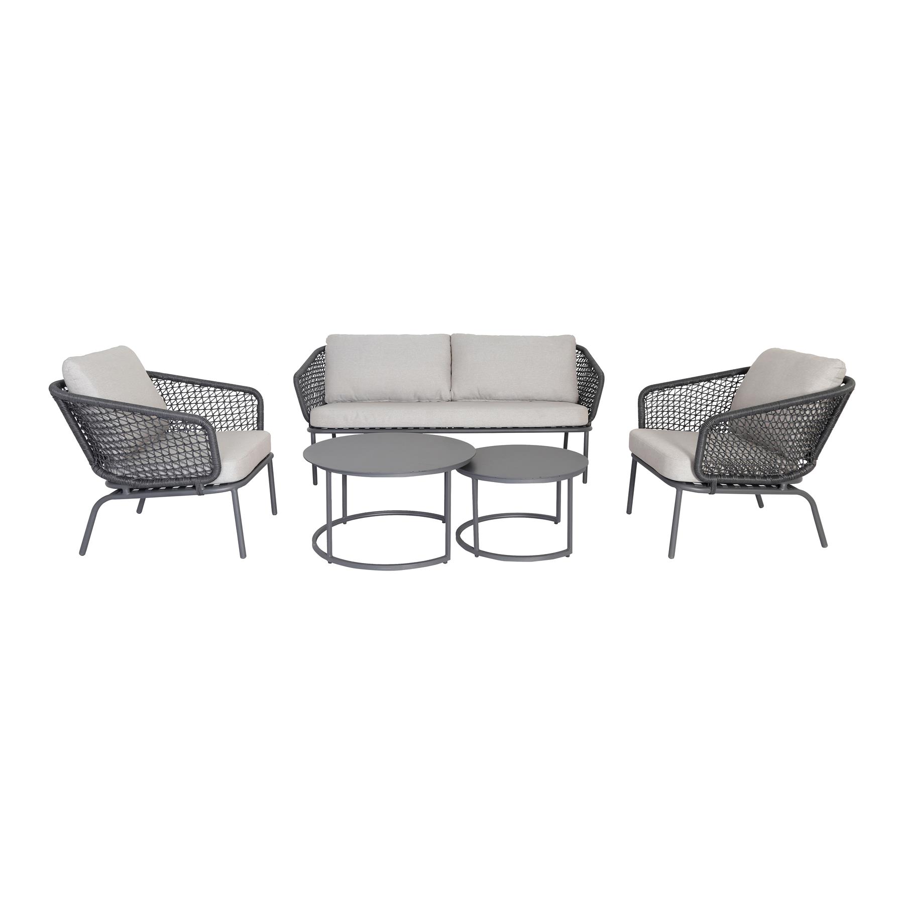by fonQ Wire Loungeset - 2-Zitsbank en Tuinstoelen