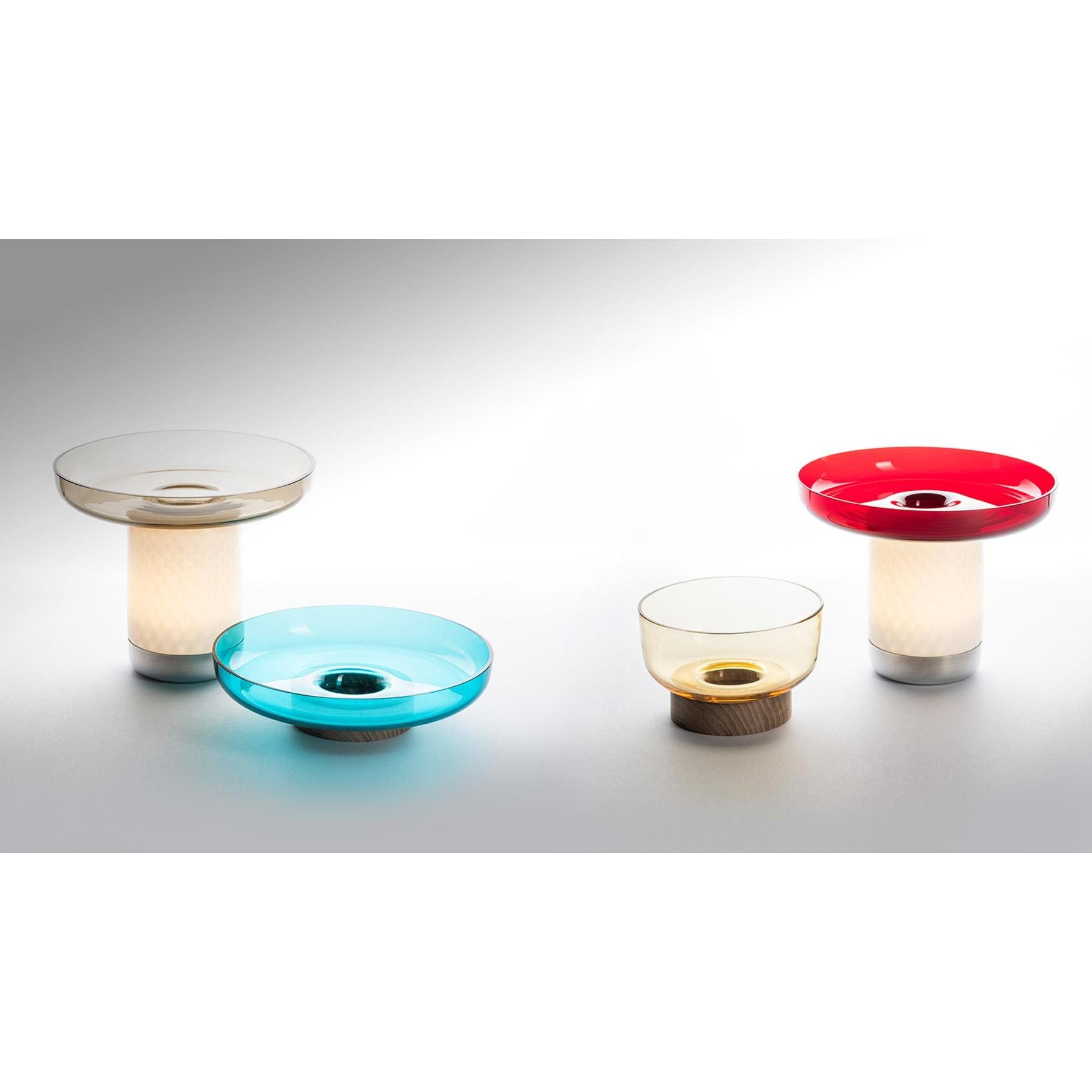 Artemide Bontà tafellamp met schaal LED oplaadbaar turquoise