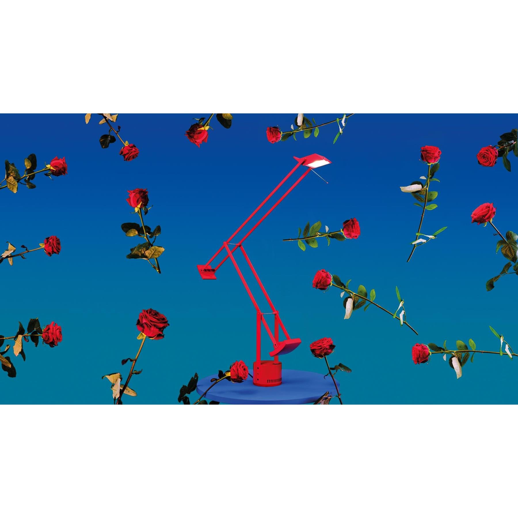 Artemide Tizio bureaulamp retrofit rood
