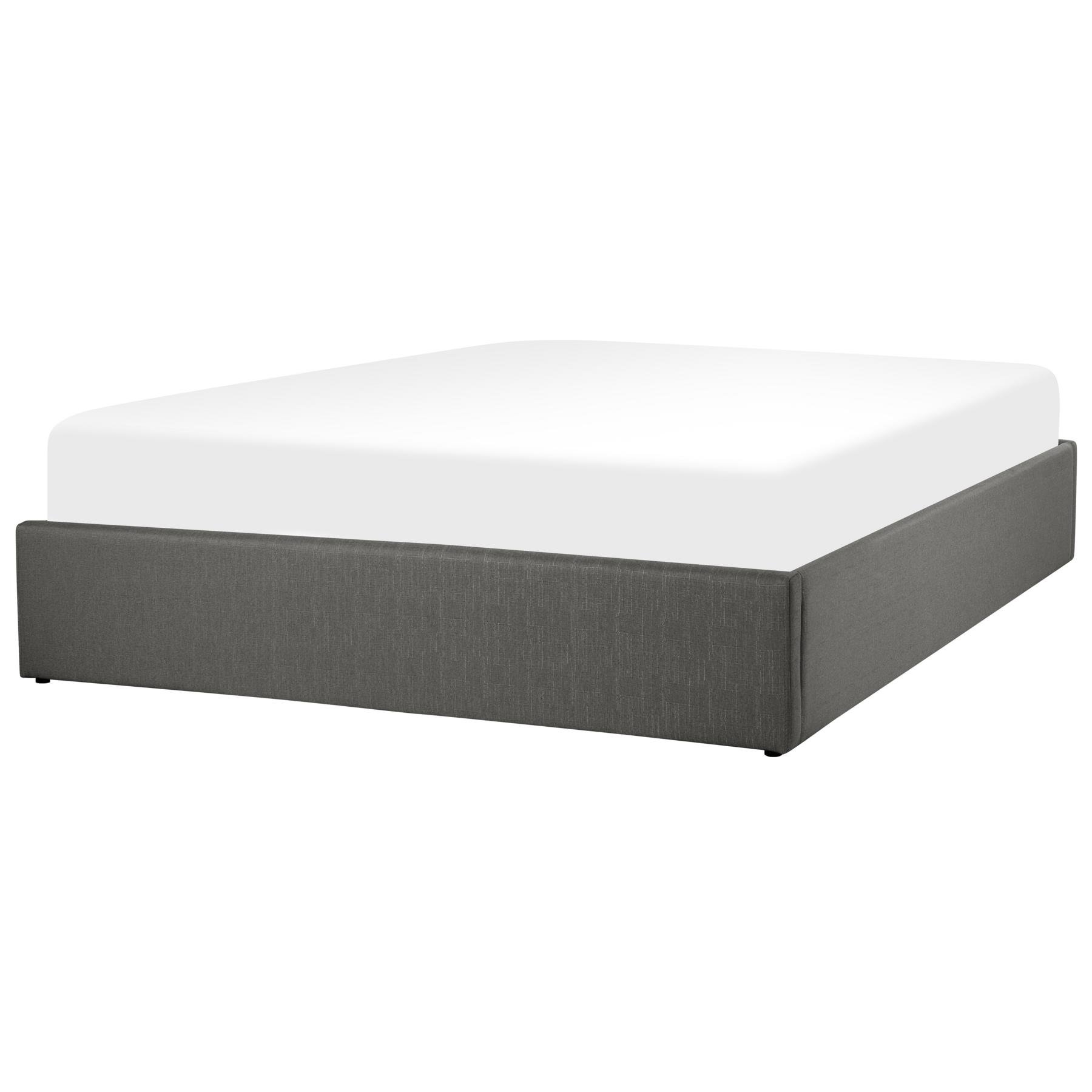 Beliani - DINAN - Tweepersoonsbed - Grijs - 160 x 200 cm - Polyester