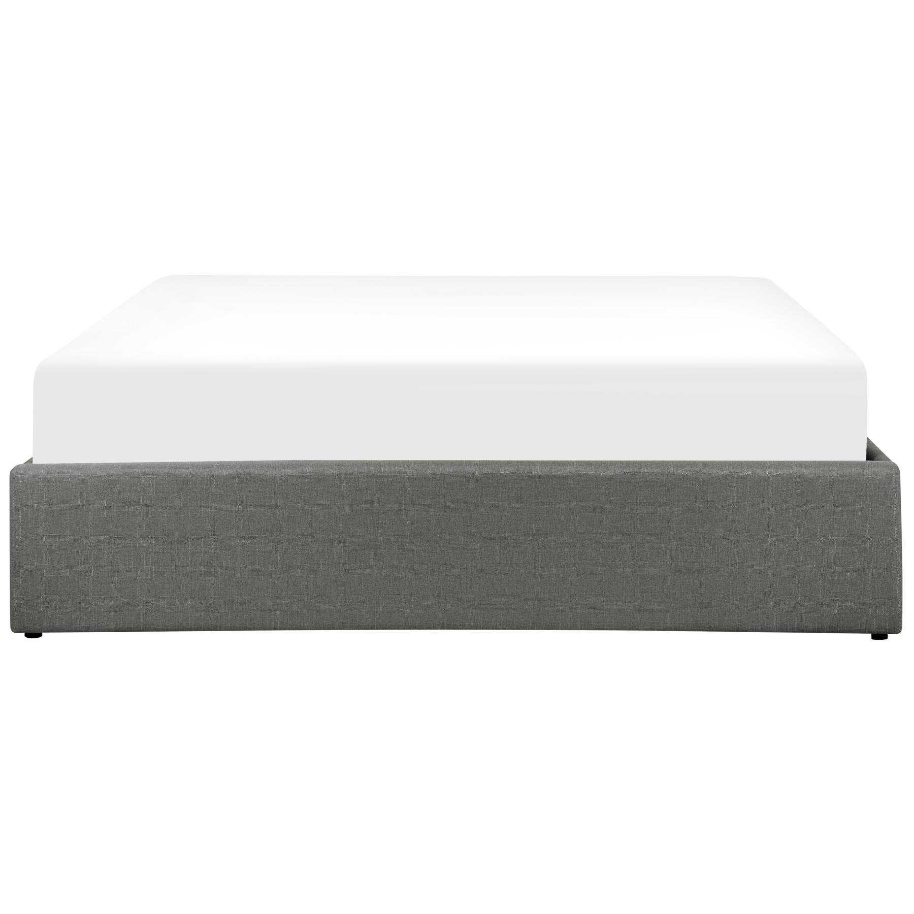 Beliani - DINAN - Tweepersoonsbed - Grijs - 160 x 200 cm - Polyester