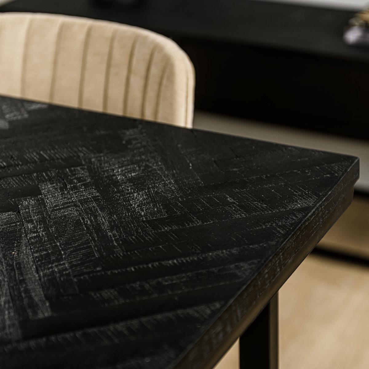 Vurna Reinier eettafel teakhout zwart 160x90 cm