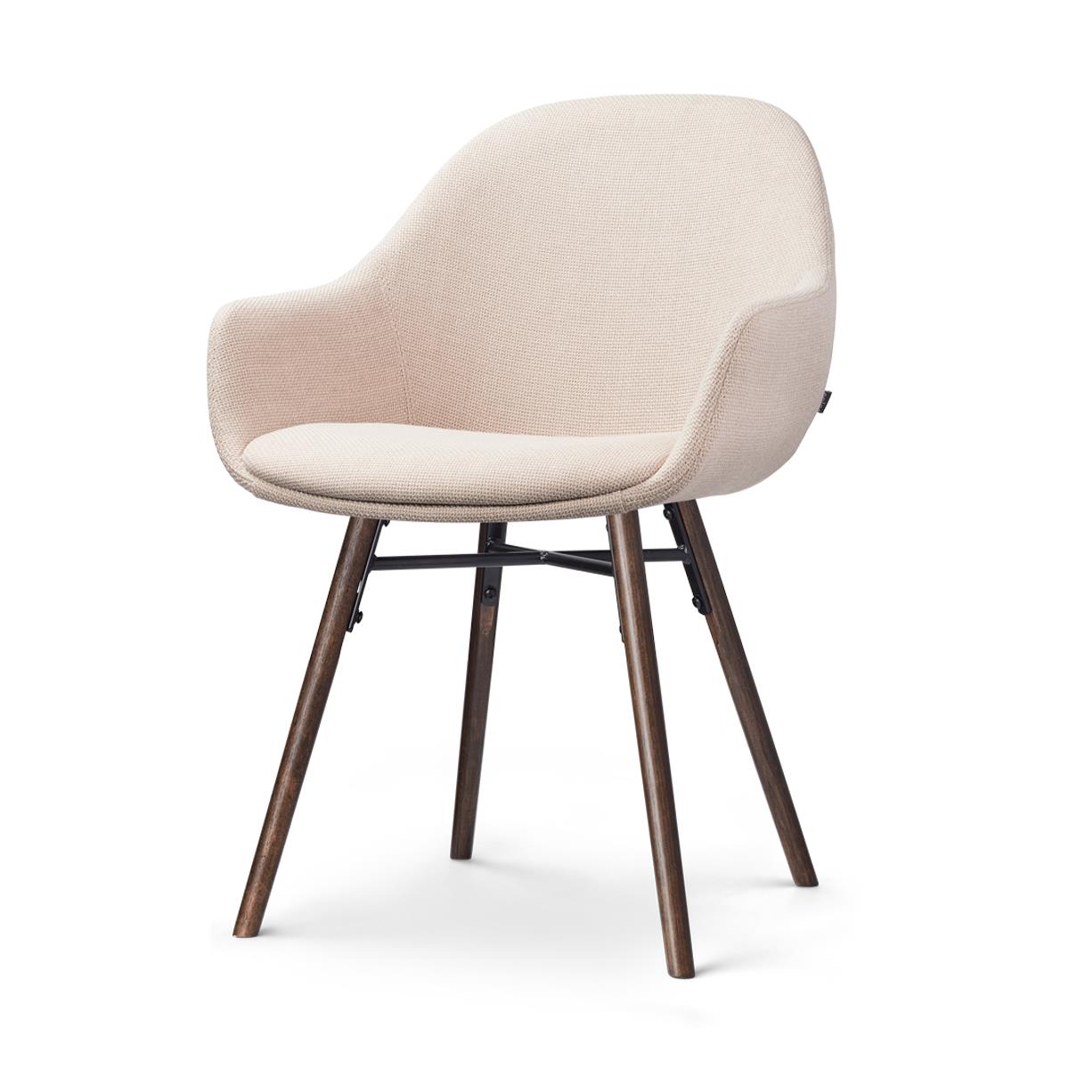 Nolon Nena-Mae Eetkamerstoel Beige - Armleuning - Walnoot