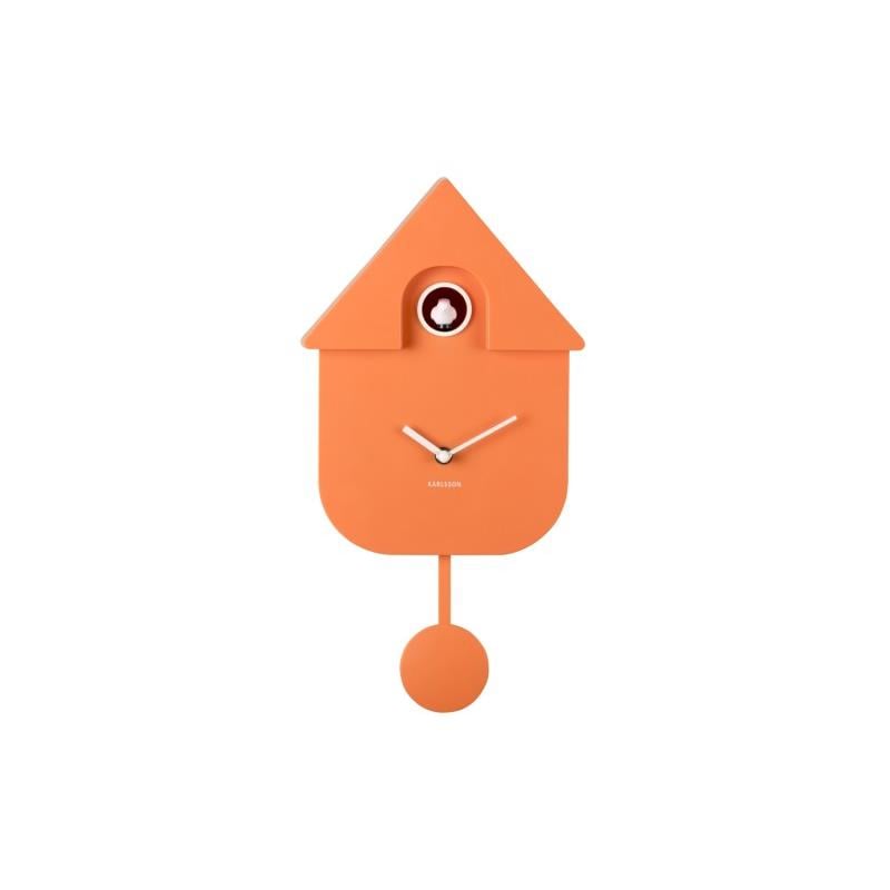 Karlsson - Wandklok Modern Cuckoo - Oranje - 21,5x8,5x41cm