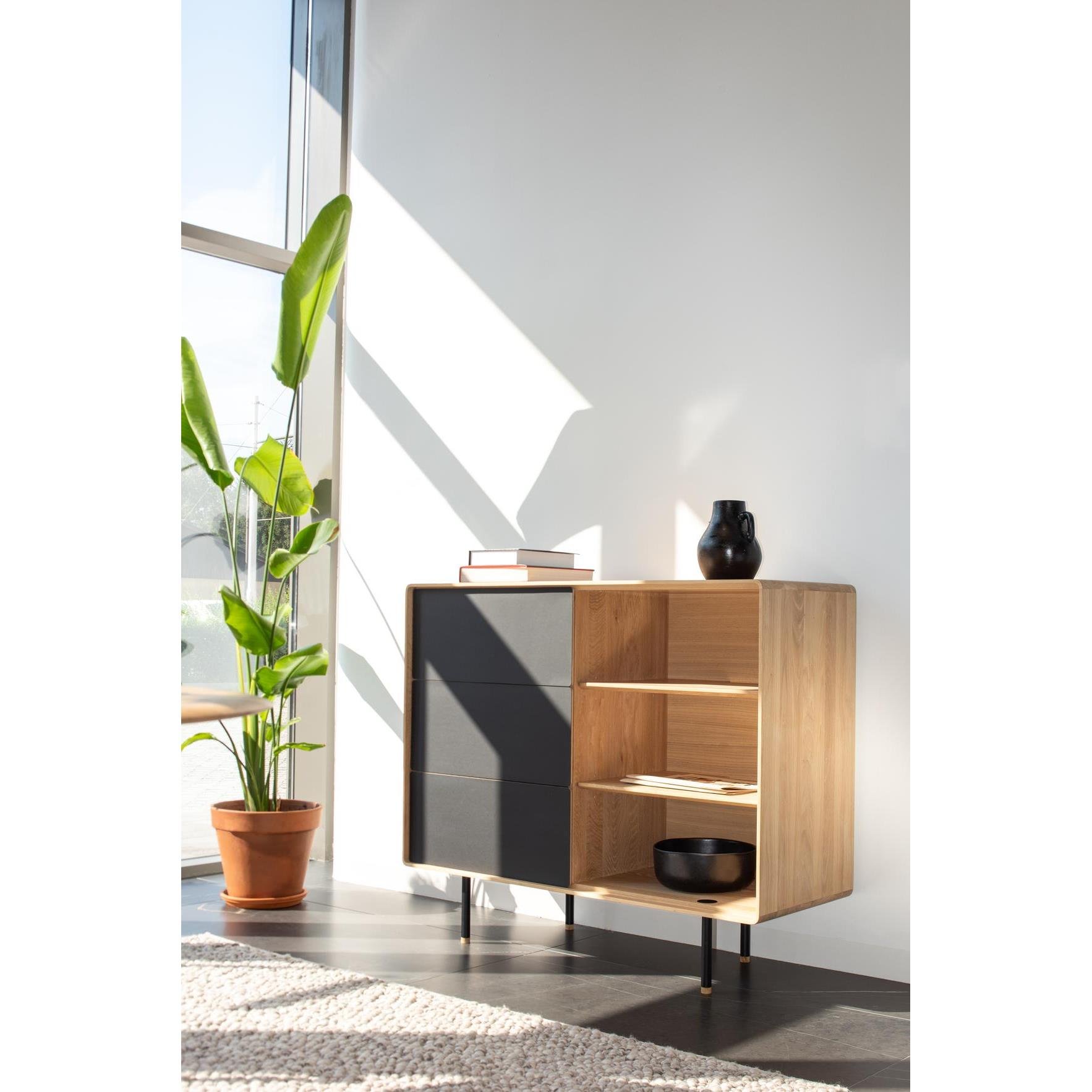 Gazzda Fina dressoir 118 met deur Mushroom 4176 naturel