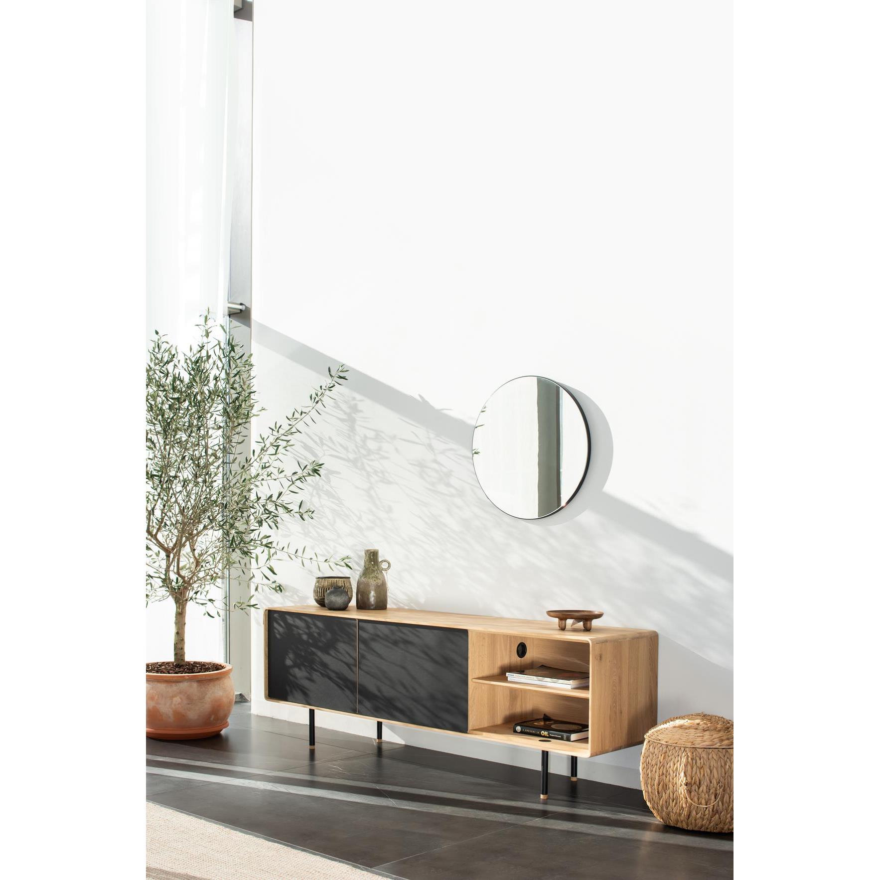 Gazzda Fina dressoir tv-meubel 180x45 natural|wit