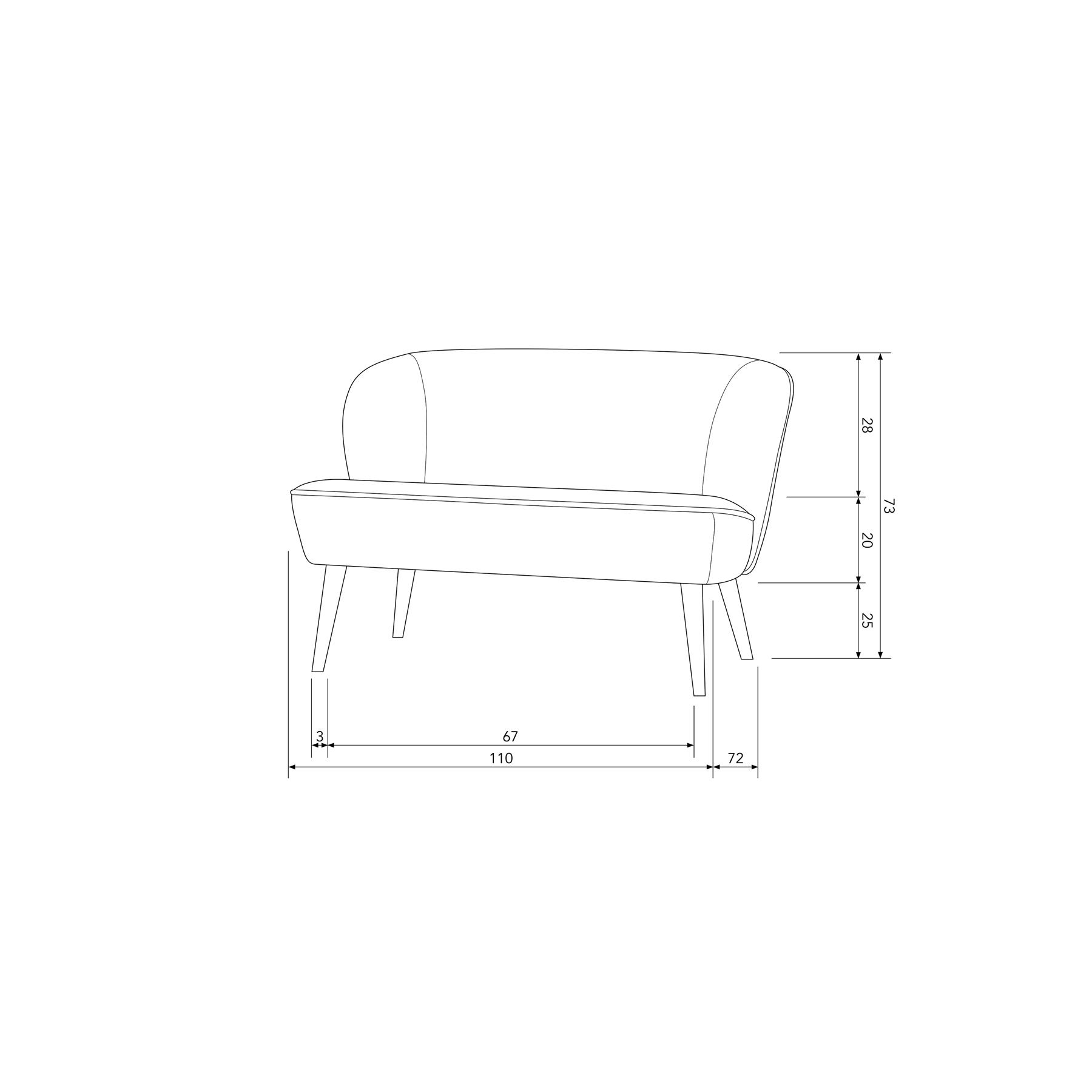 WOOOD Sara Bankje - Bouclé - Creme - 73x110x72
