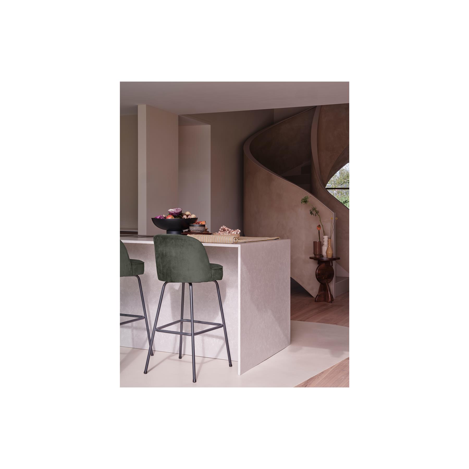 BePureHome Vogue Barkruk H 103 cm - Polyester - Dark Green