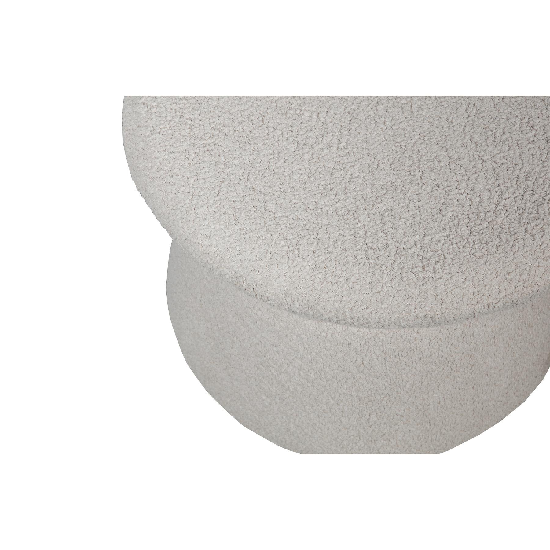 WOOOD Rowan Poef - Boucle - Naturel - 40x52x52
