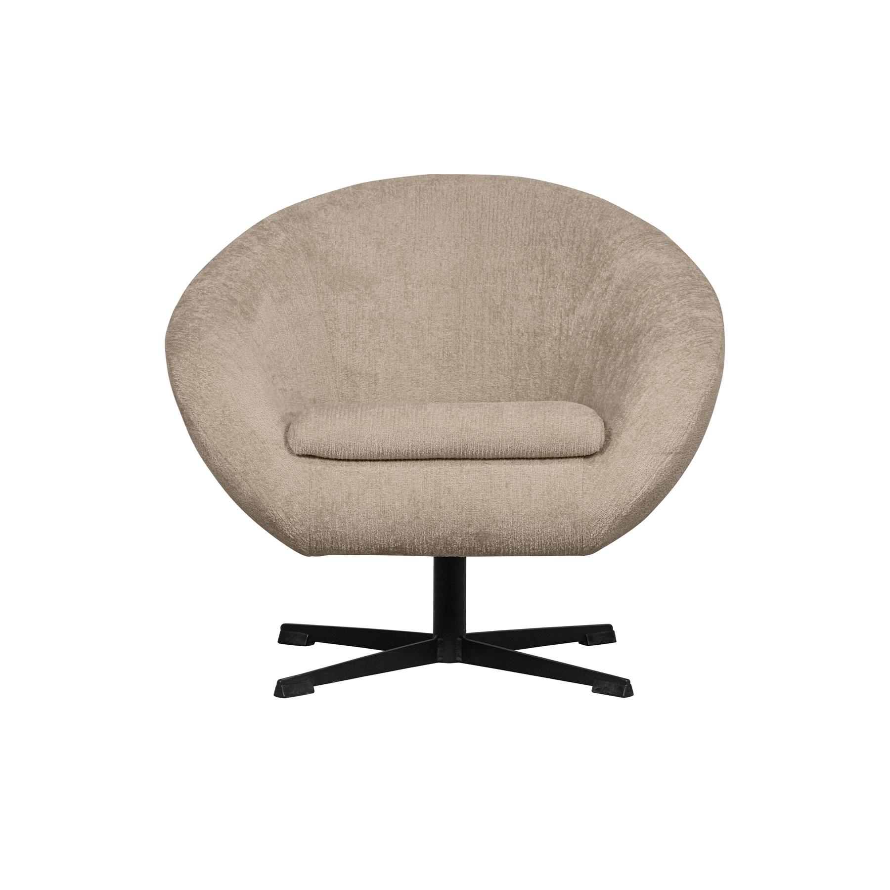 BePureHome Draaifauteuil Desert - Polyester - Zand - 70x85x74