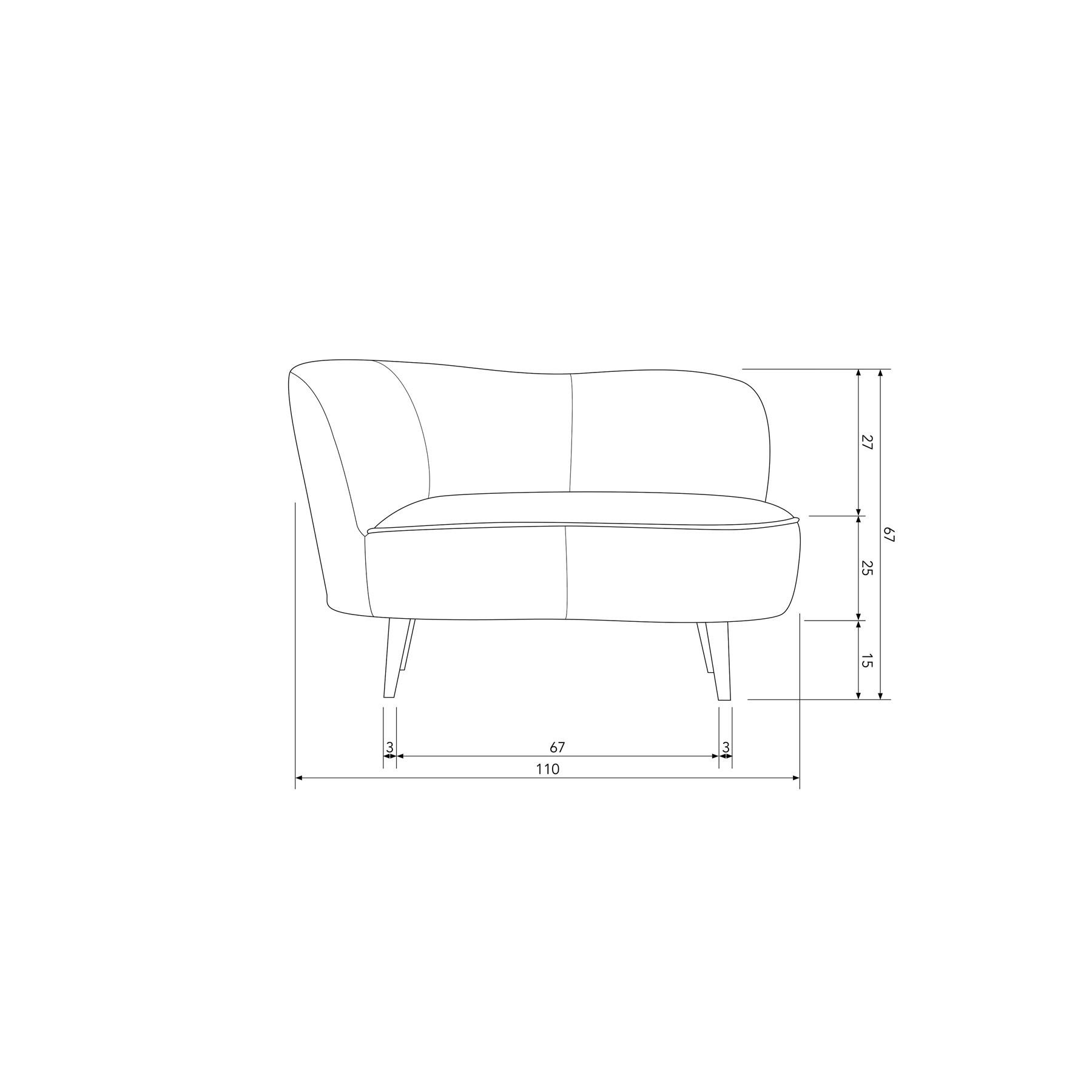 WOOOD Sara Lounge Fauteuil Links - Teddy - Off White - 71x112x81