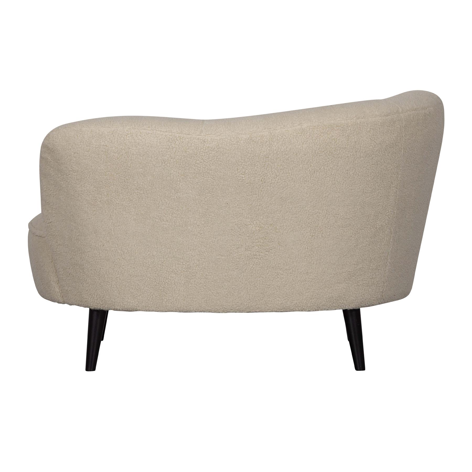 WOOOD Sara Lounge Fauteuil Links - Teddy - Off White - 71x112x81
