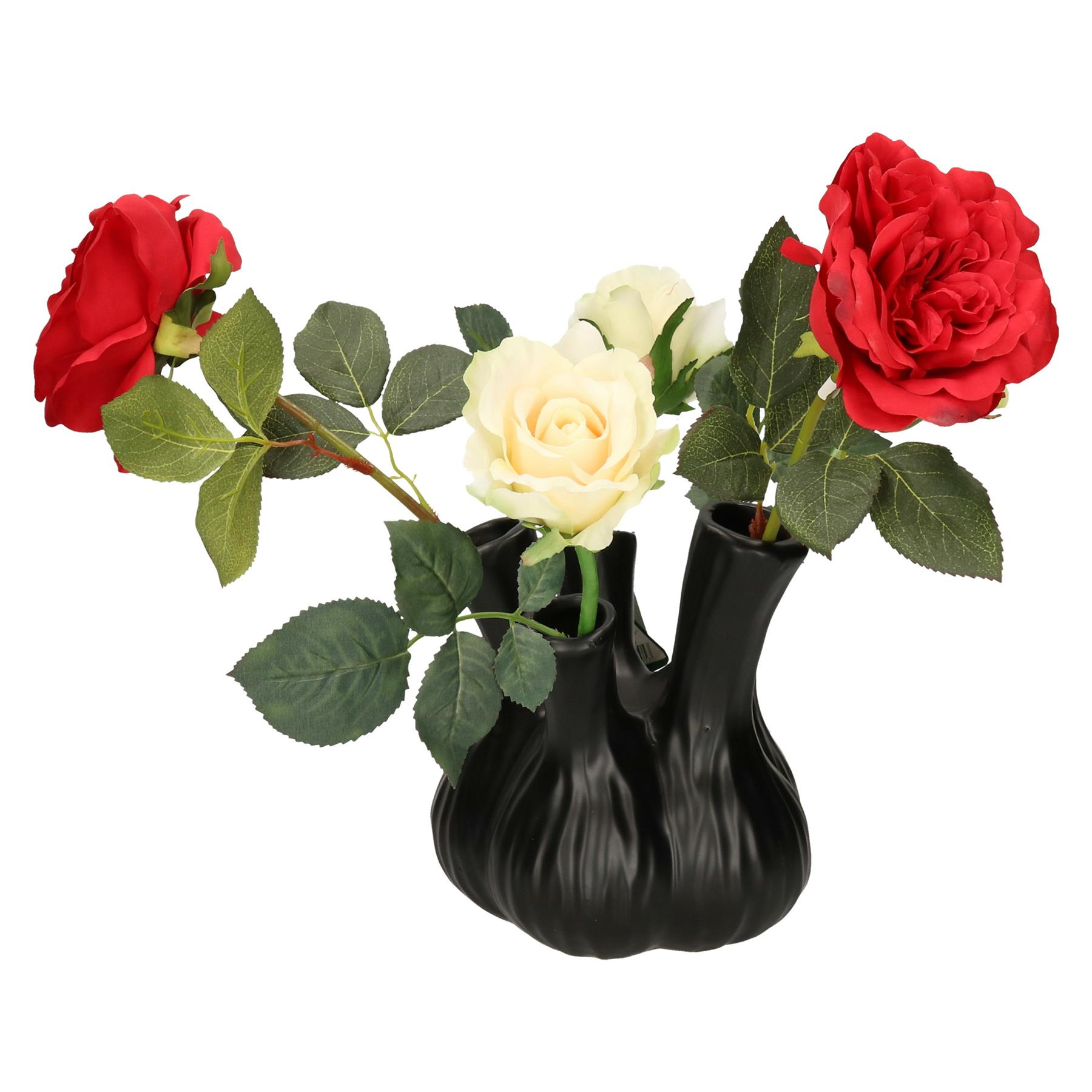 DK Design vaas Aglio - tulpenvaas - mat zwart - D17 x H20 cm