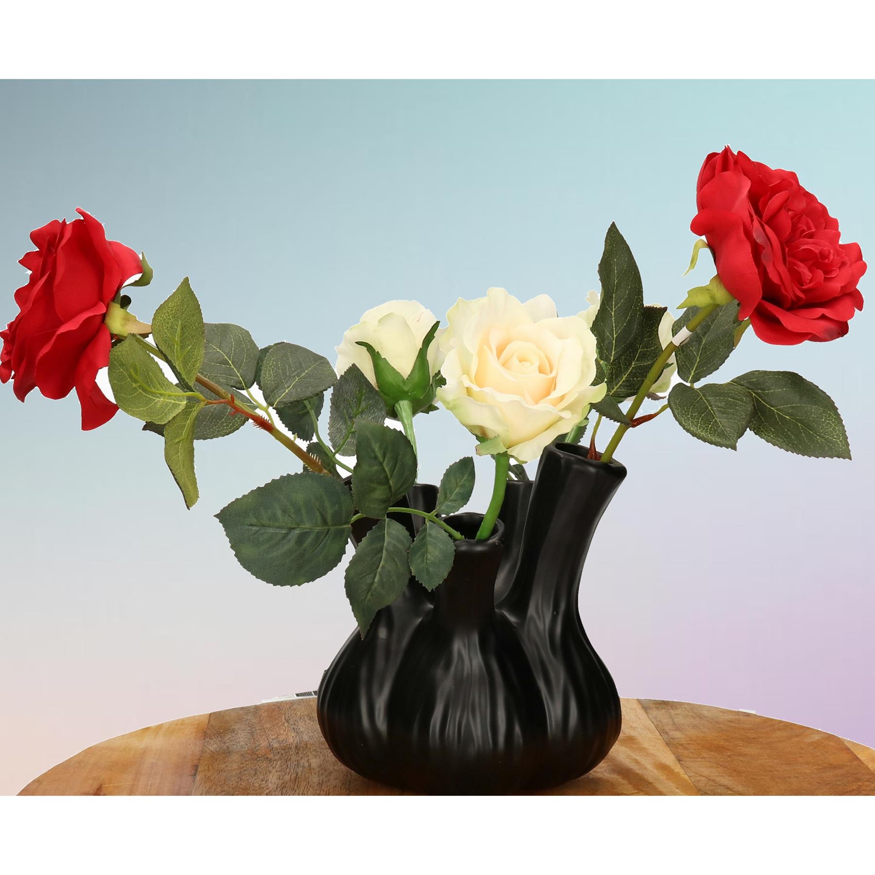 DK Design vaas Aglio - tulpenvaas - mat zwart - D17 x H20 cm