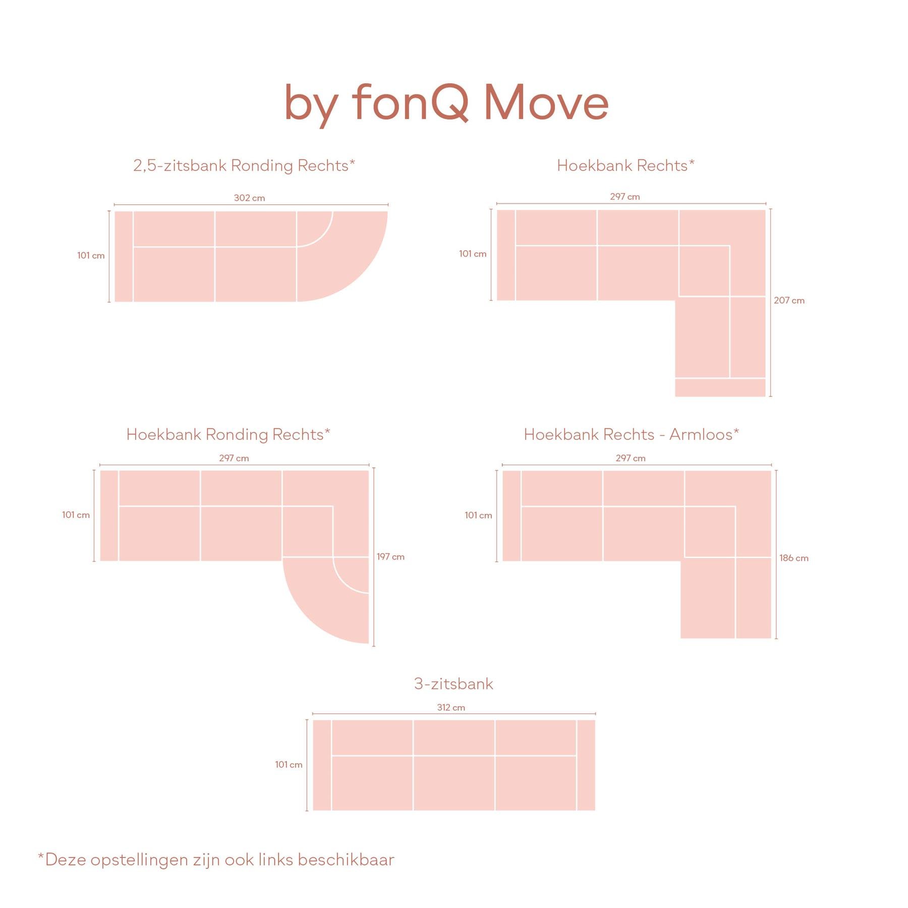 by fonQ Move Hoekbank Rechts - Open Eind - Zand