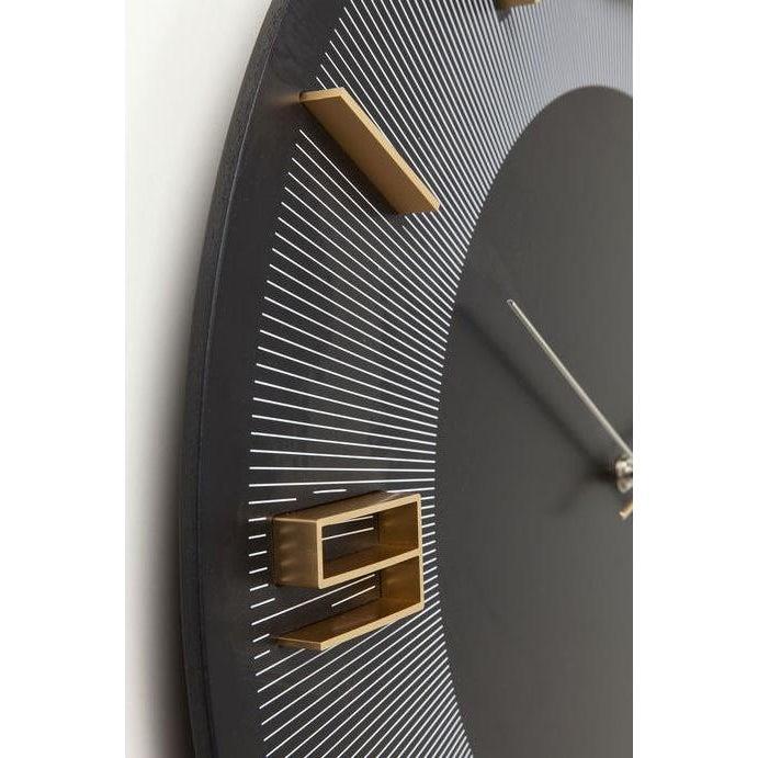 Kare Wandklok Leonardo Black Gold