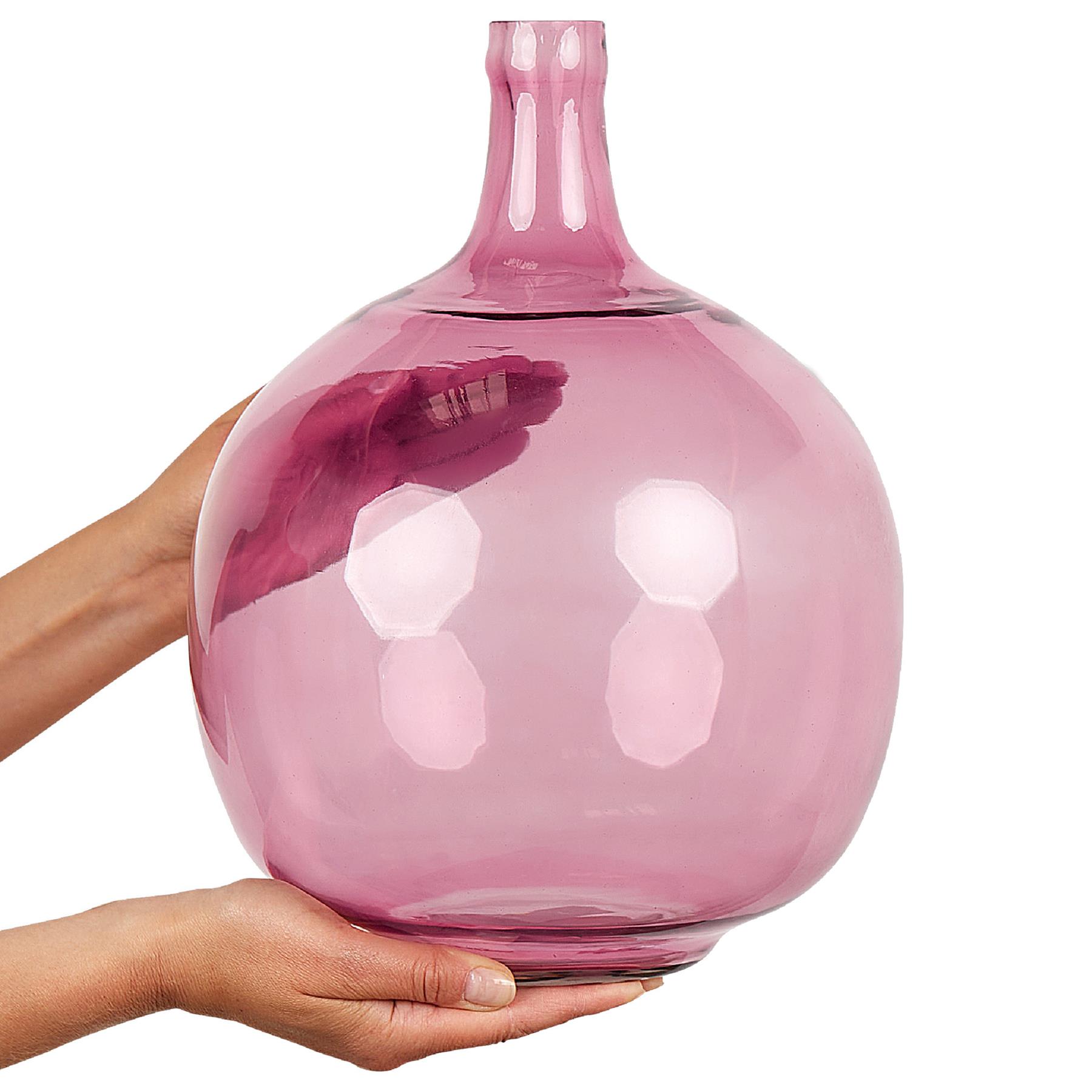 Beliani - CHAPPATHI - Decoratieve vaas - Roze - Glas
