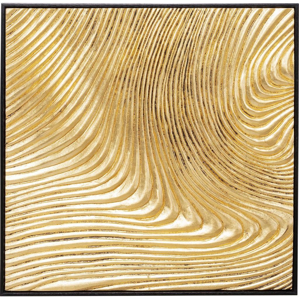 Kare Schilderij Wave Gold (Set van 2)
