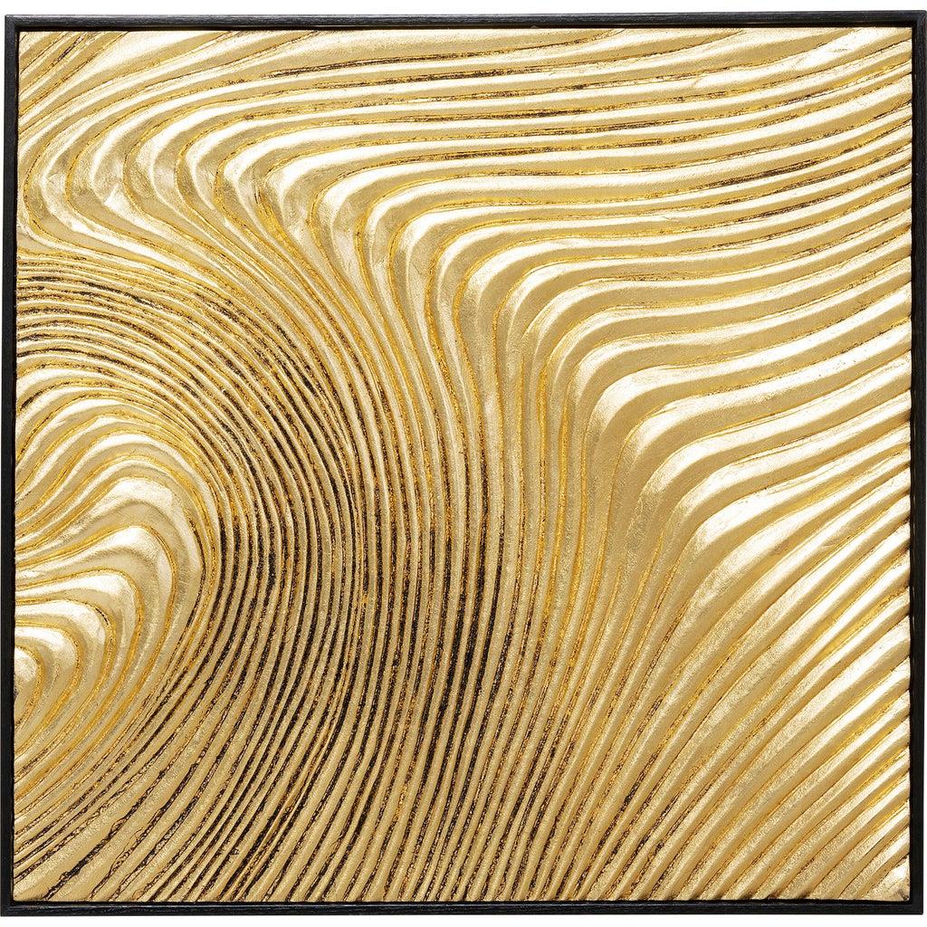 Kare Schilderij Wave Gold (Set van 2)