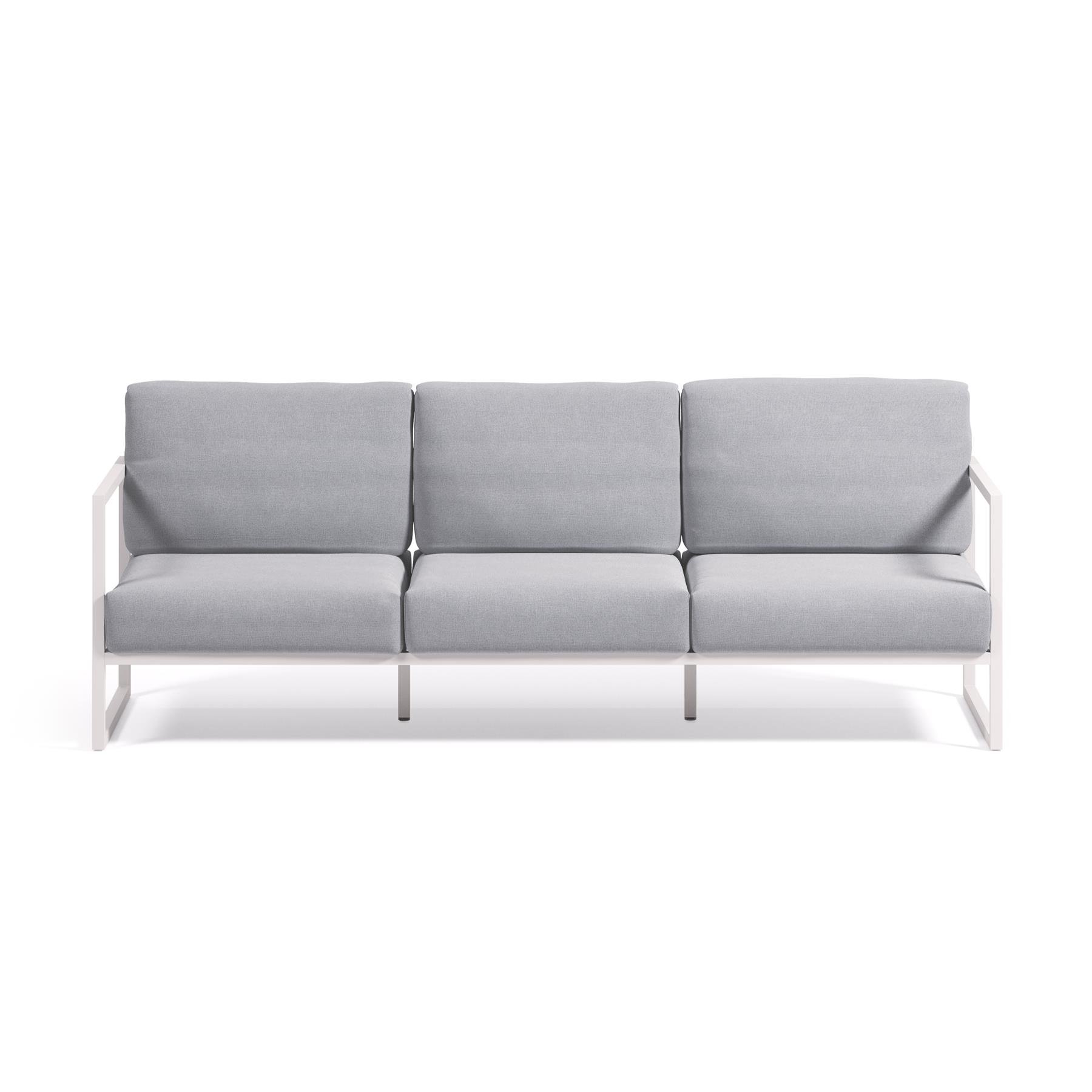Kave Home - Comova 3-zitsbank voor buiten in blauw en wit aluminium