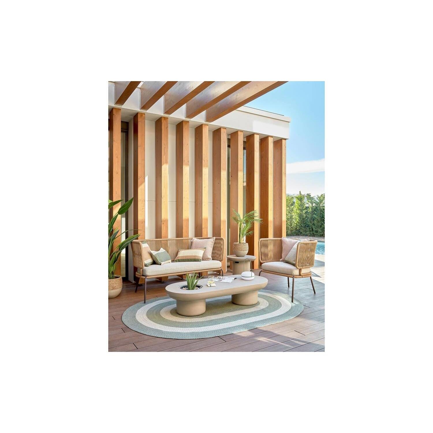 Kave Home - Taimi betonnen salontafel voor buiten Ø 140 x 60 cm