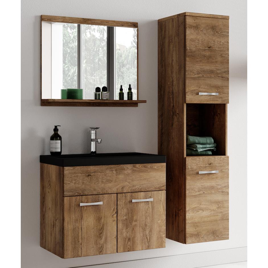 Badplaats Badmeubel Set Montreal 60 x 35 cm - Bruin Eiken - Badmeubel