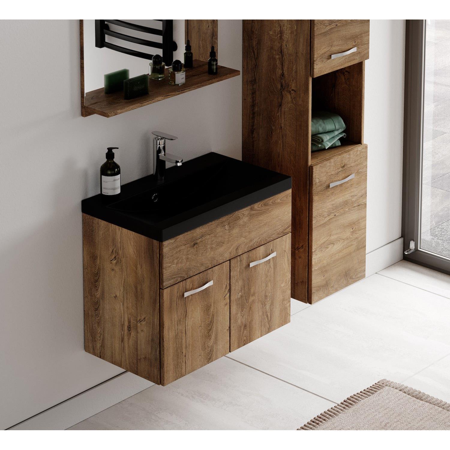 Badplaats Badmeubel Set Montreal 60 x 35 cm - Bruin Eiken - Badmeubel