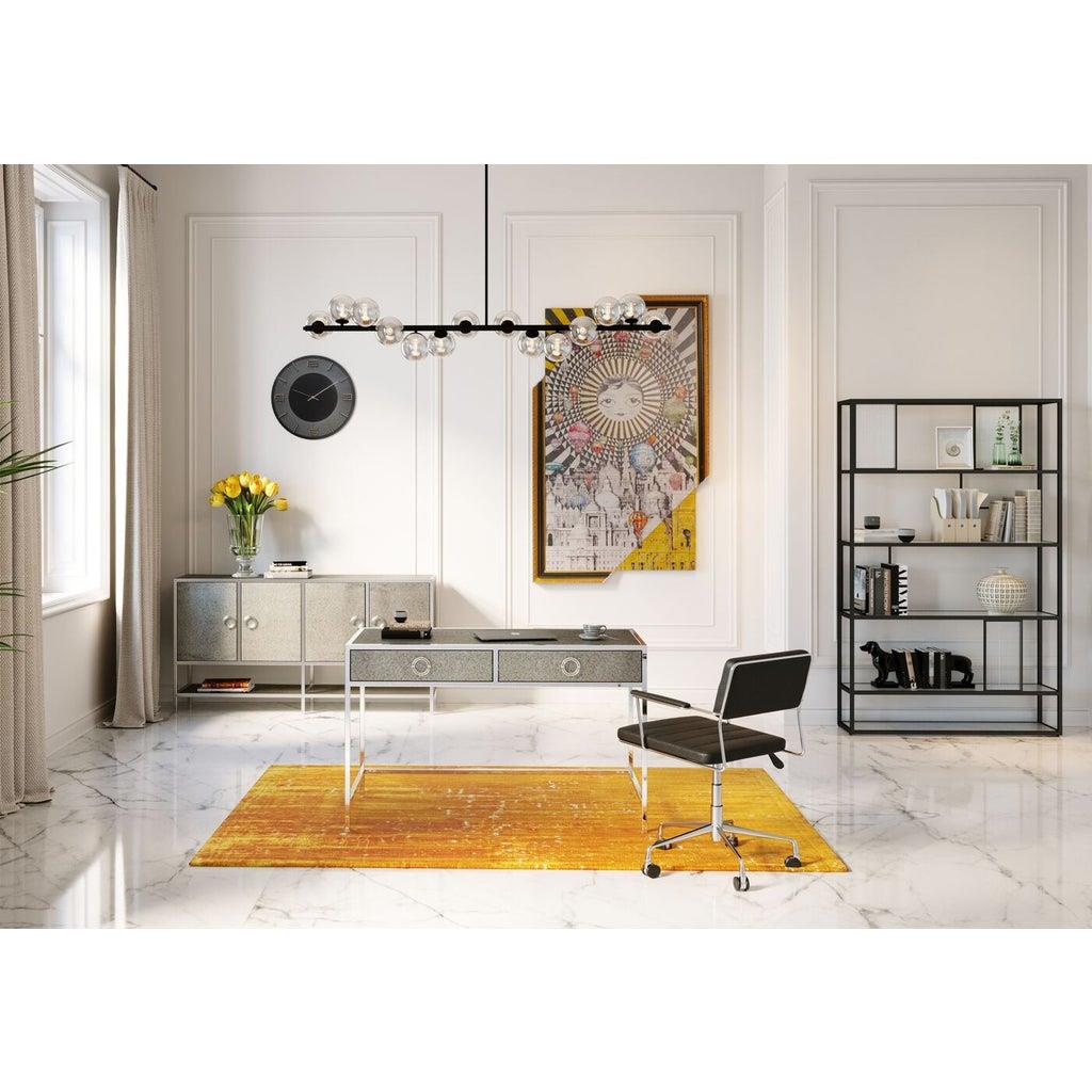 Kare Wandklok Leonardo Black Gold
