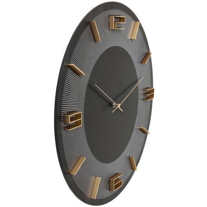 Kare Wandklok Leonardo Black Gold