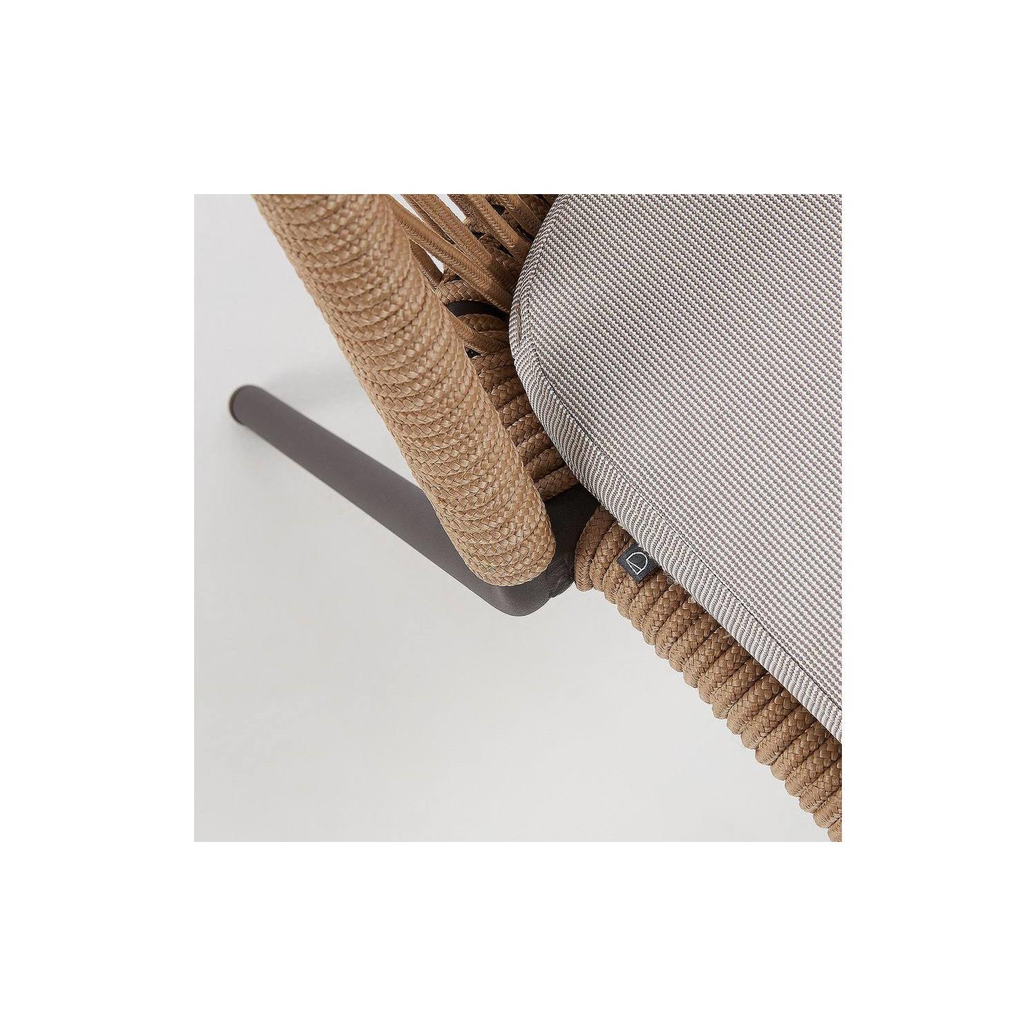 Kave Home - Shann stoel in beige koord en gegalvaniseerde stalen poten