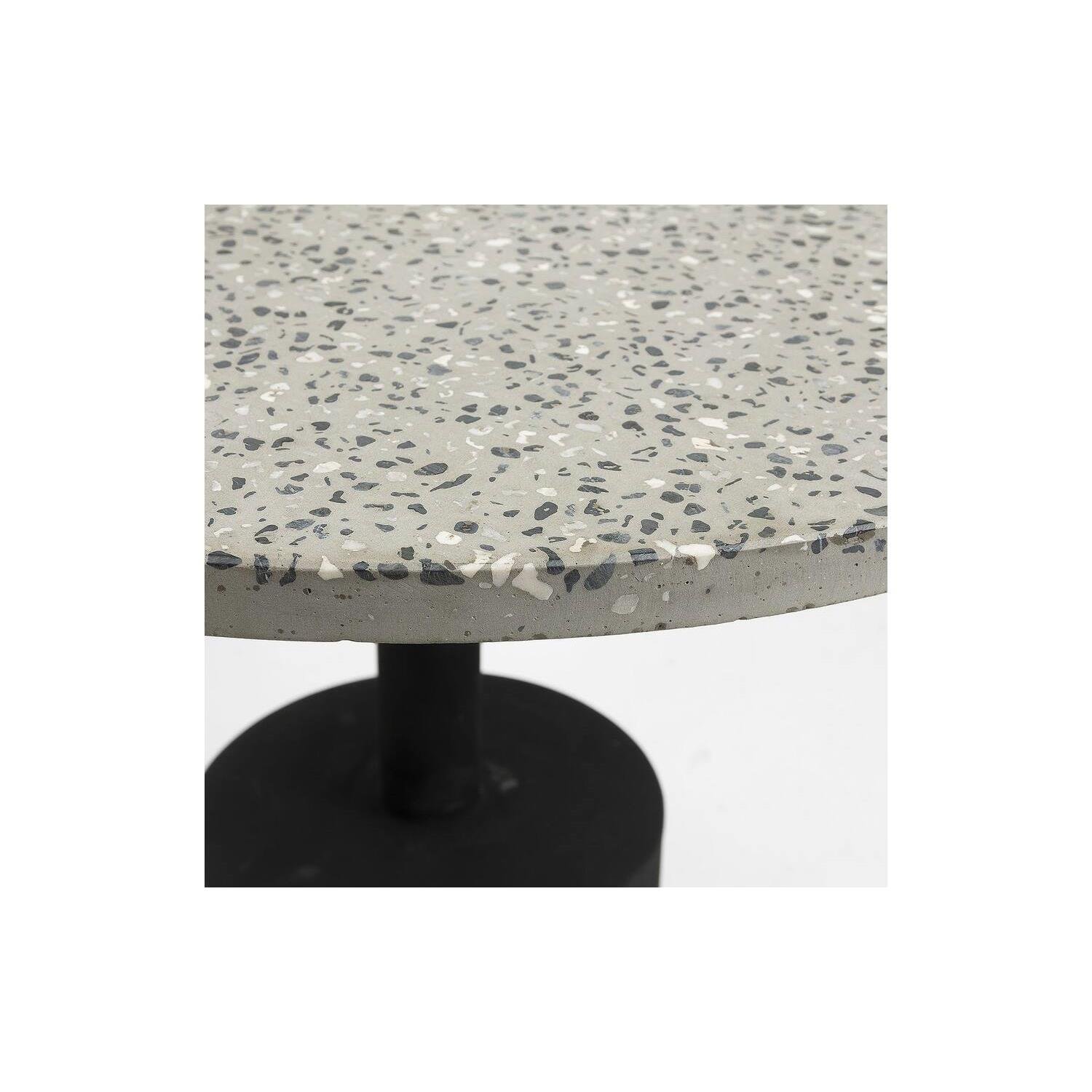 Kave Home - Delano grijs terrazzo bijzettafeltje met zwart stalen