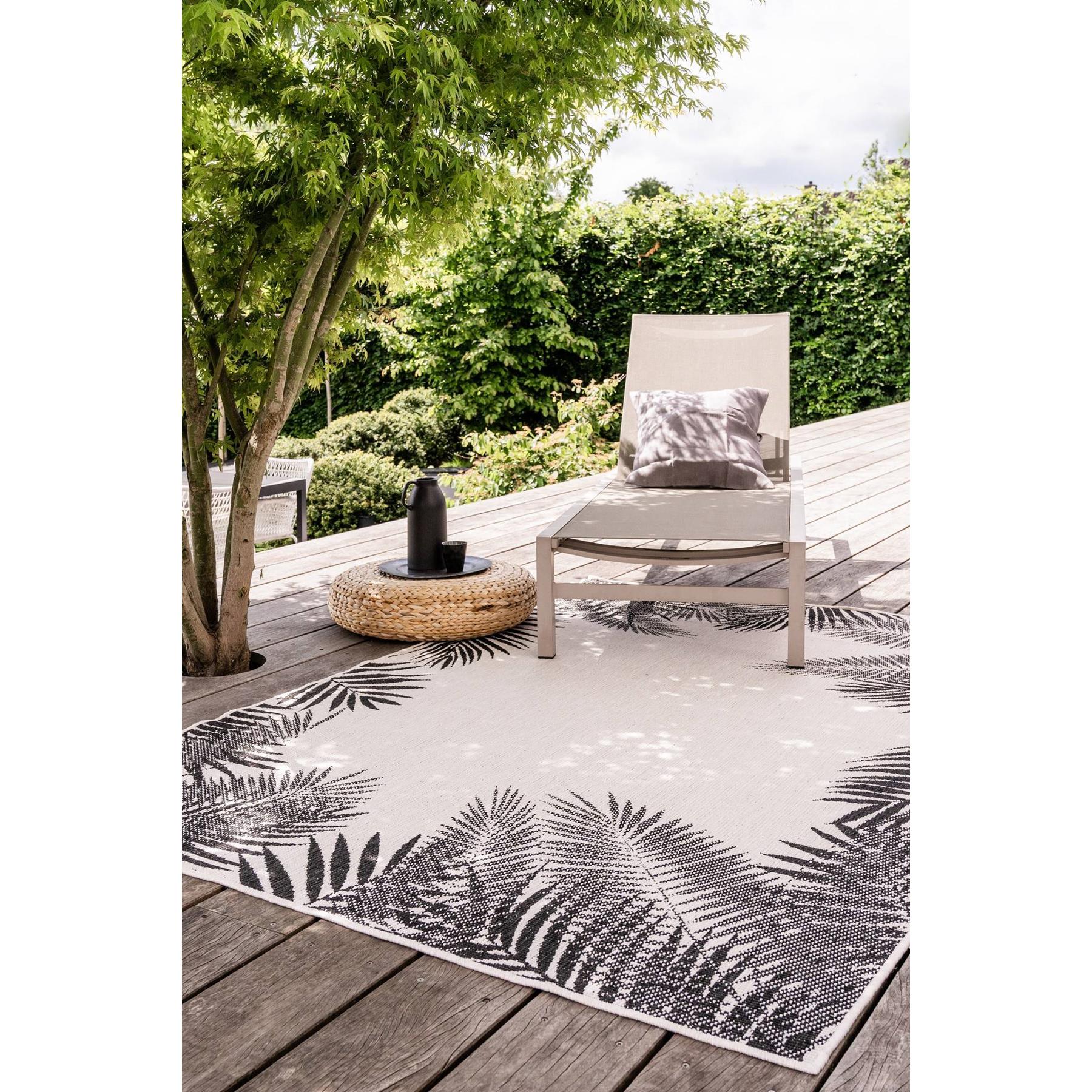 Eva Interior Buitenkleed Zwart Leaf 240 x 340 cm