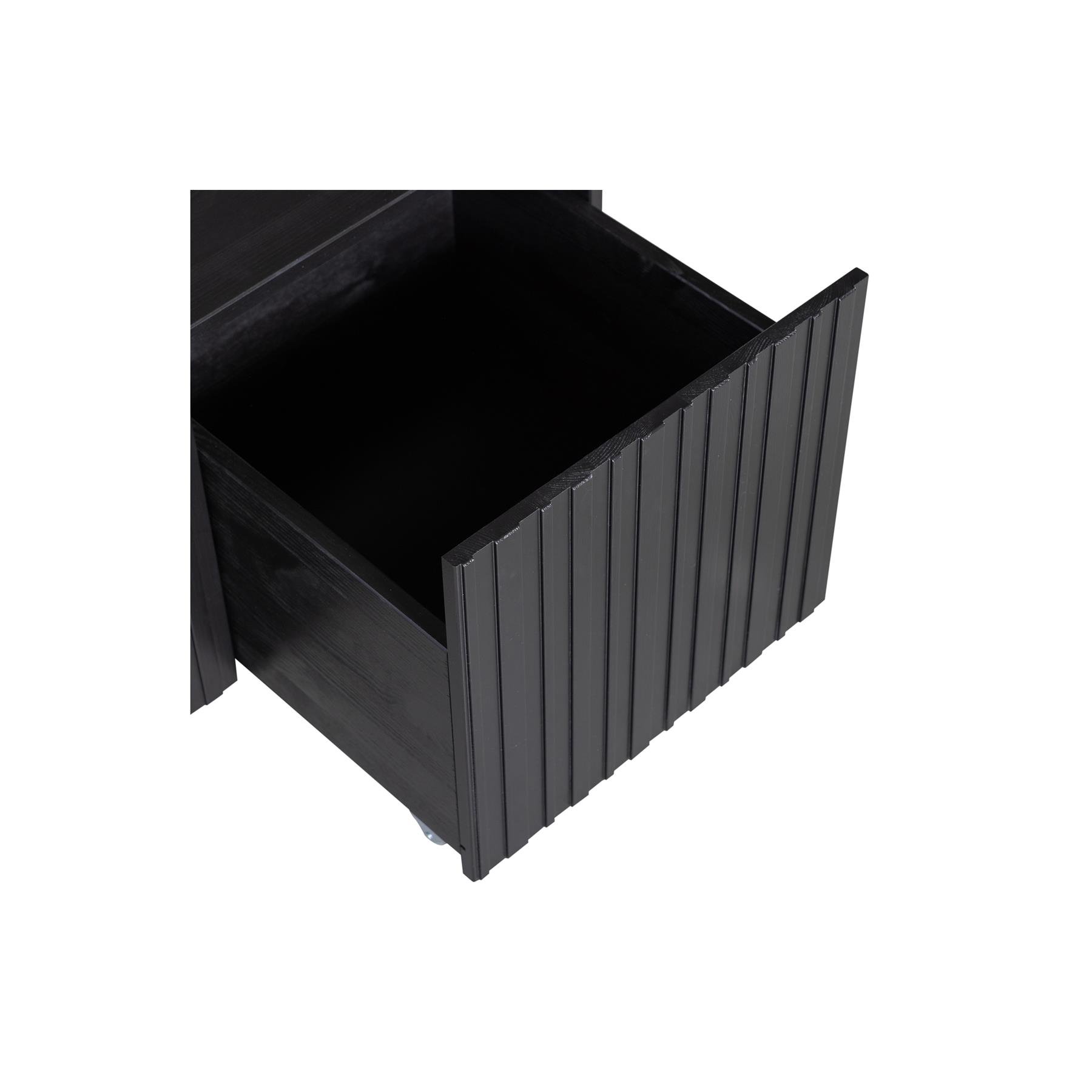 WOOOD New Gravure Kistbank B 88 cm - Grenen - Zwart 