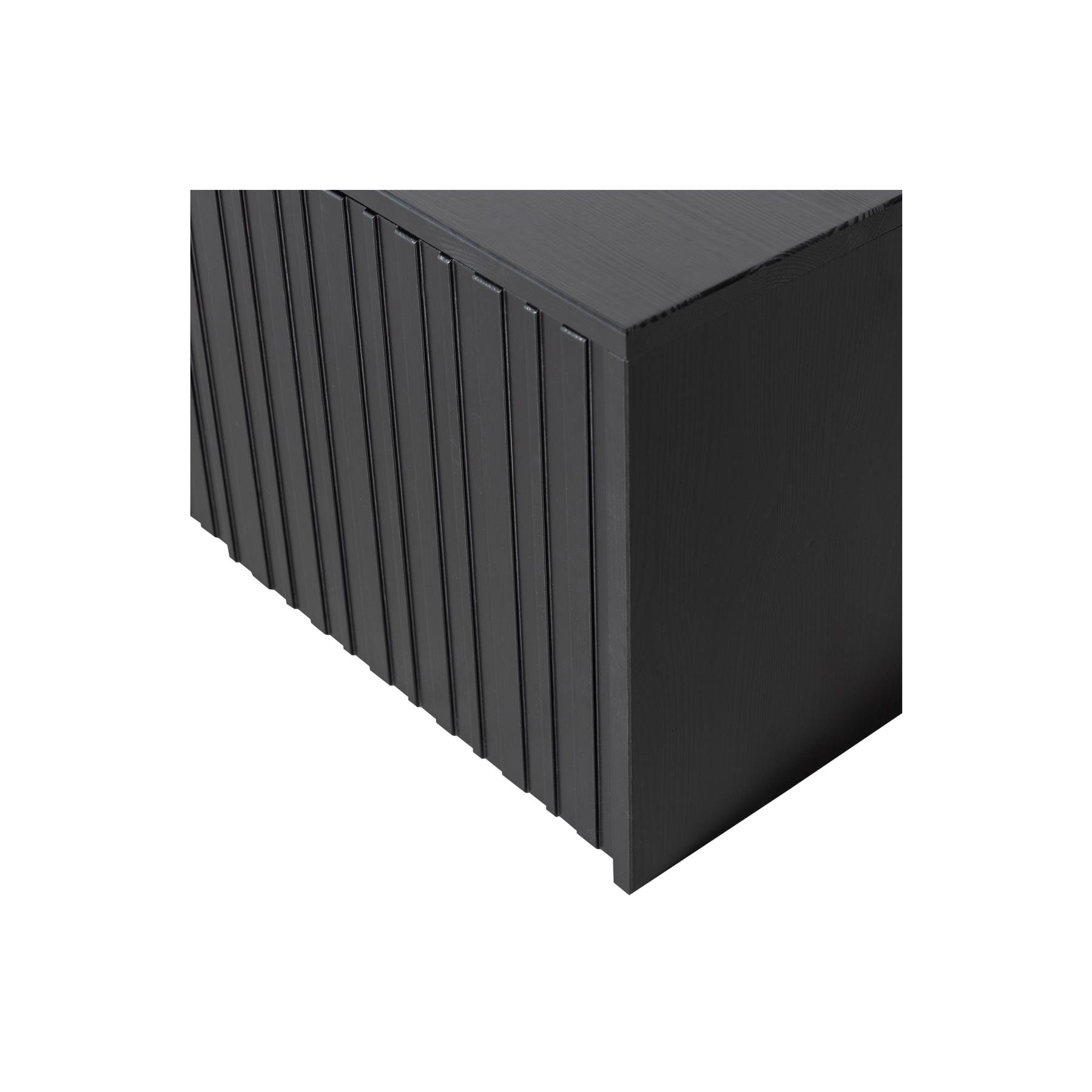 WOOOD New Gravure Kistbank B 88 cm - Grenen - Zwart 