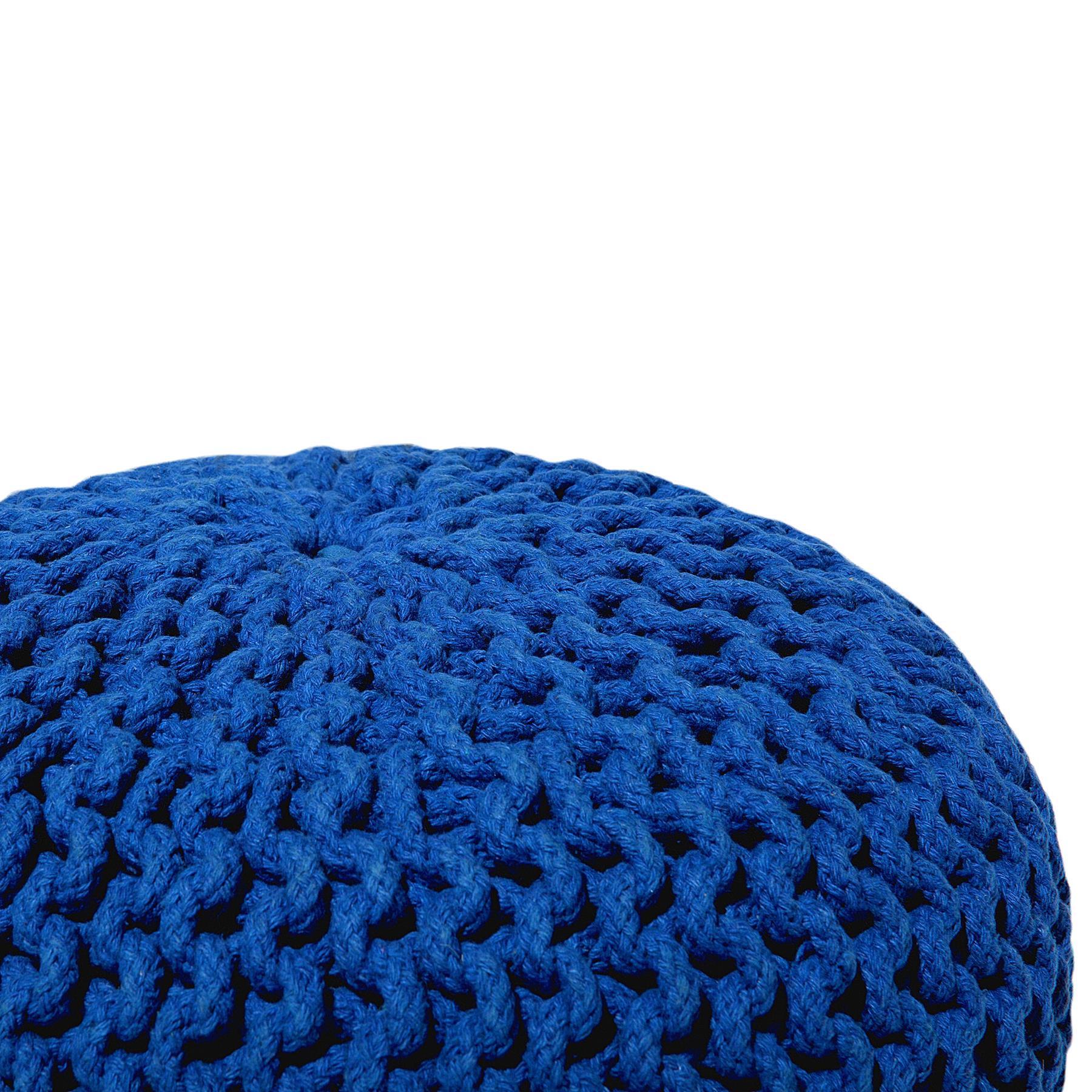 Beliani - CONRAD - Poef - Marineblauw - 40 cm - Katoen