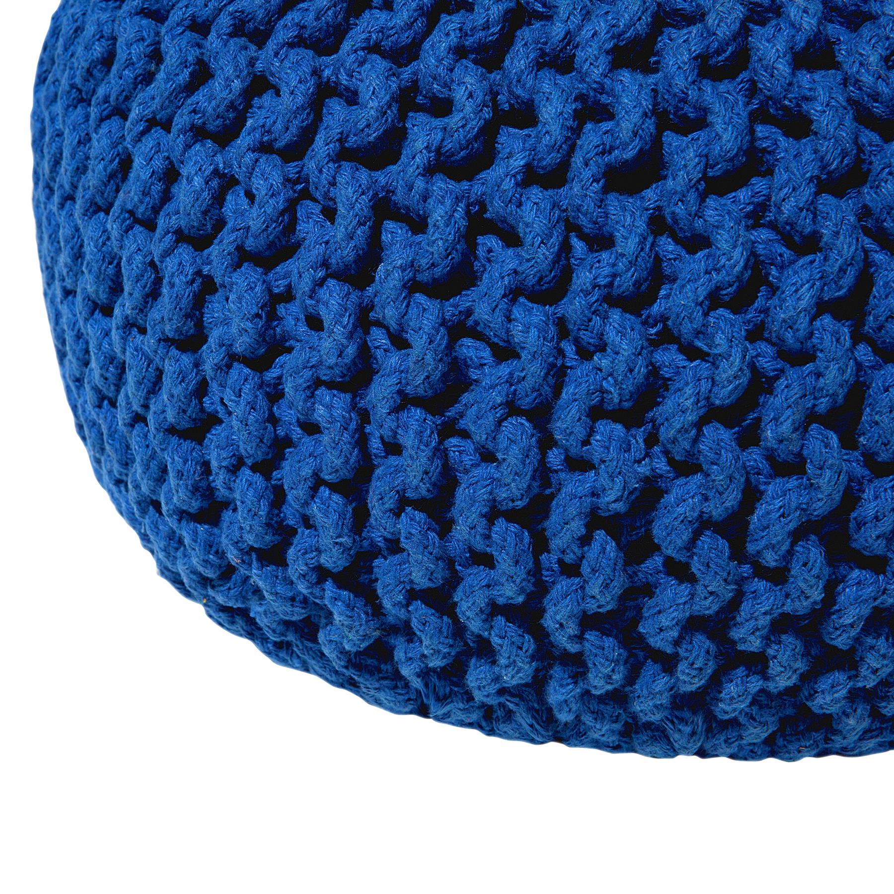 Beliani - CONRAD - Poef - Marineblauw - 40 cm - Katoen