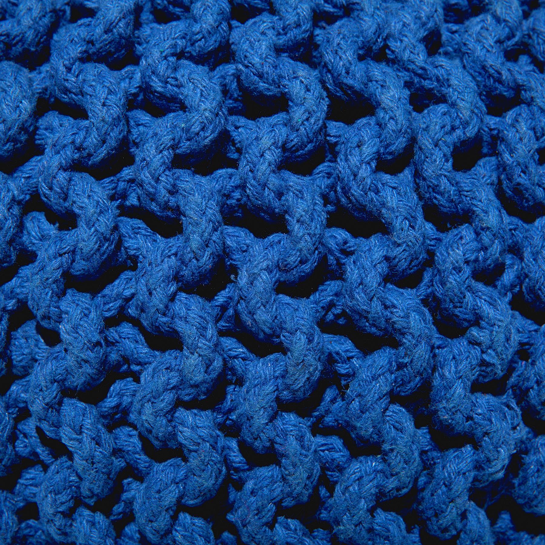 Beliani - CONRAD - Poef - Marineblauw - 40 cm - Katoen