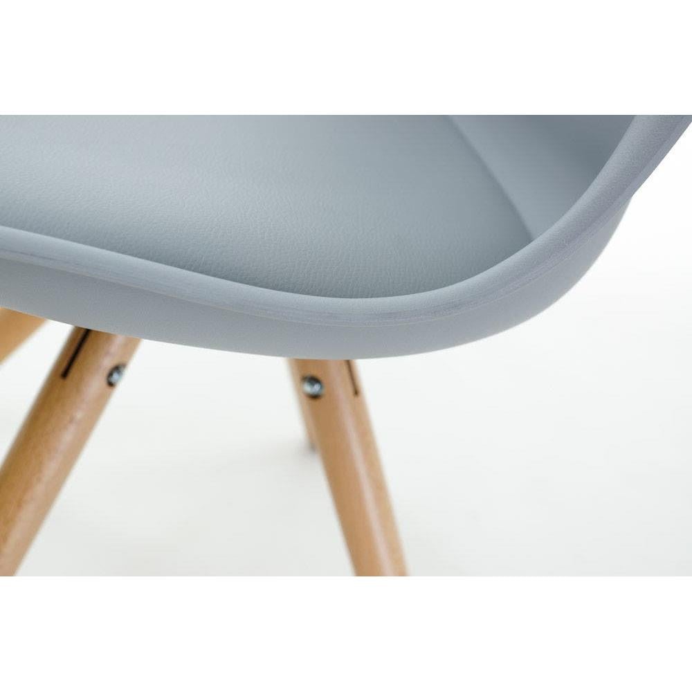 Essence Legno stoel lichtgrijs - Houten onderstel - Set van 4