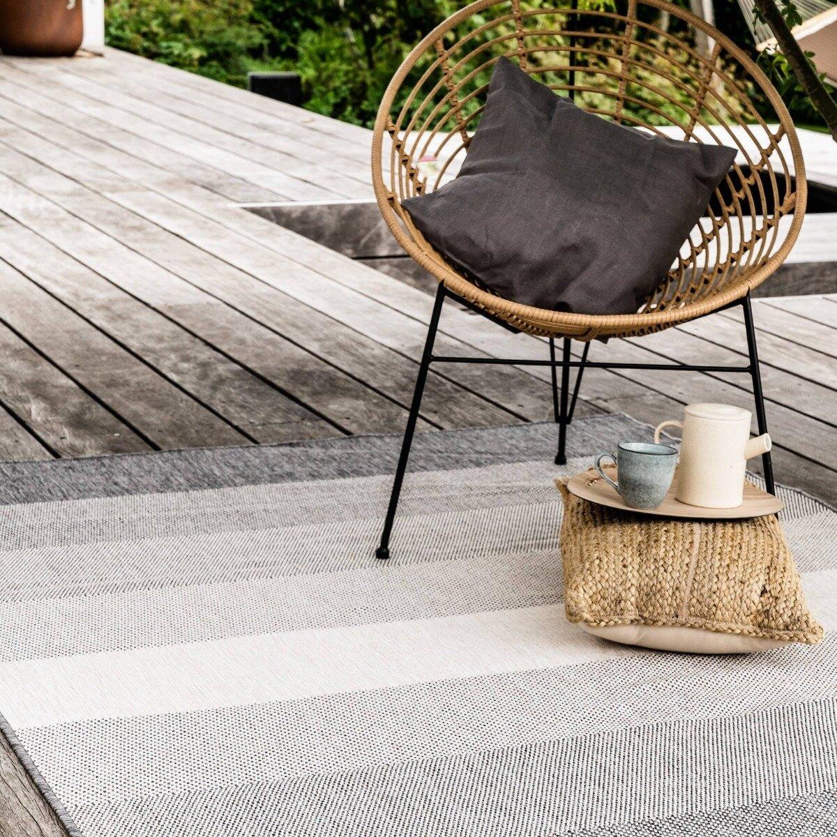 Eva Interior Buitenkleed Zwart Boa 160 x 230 cm